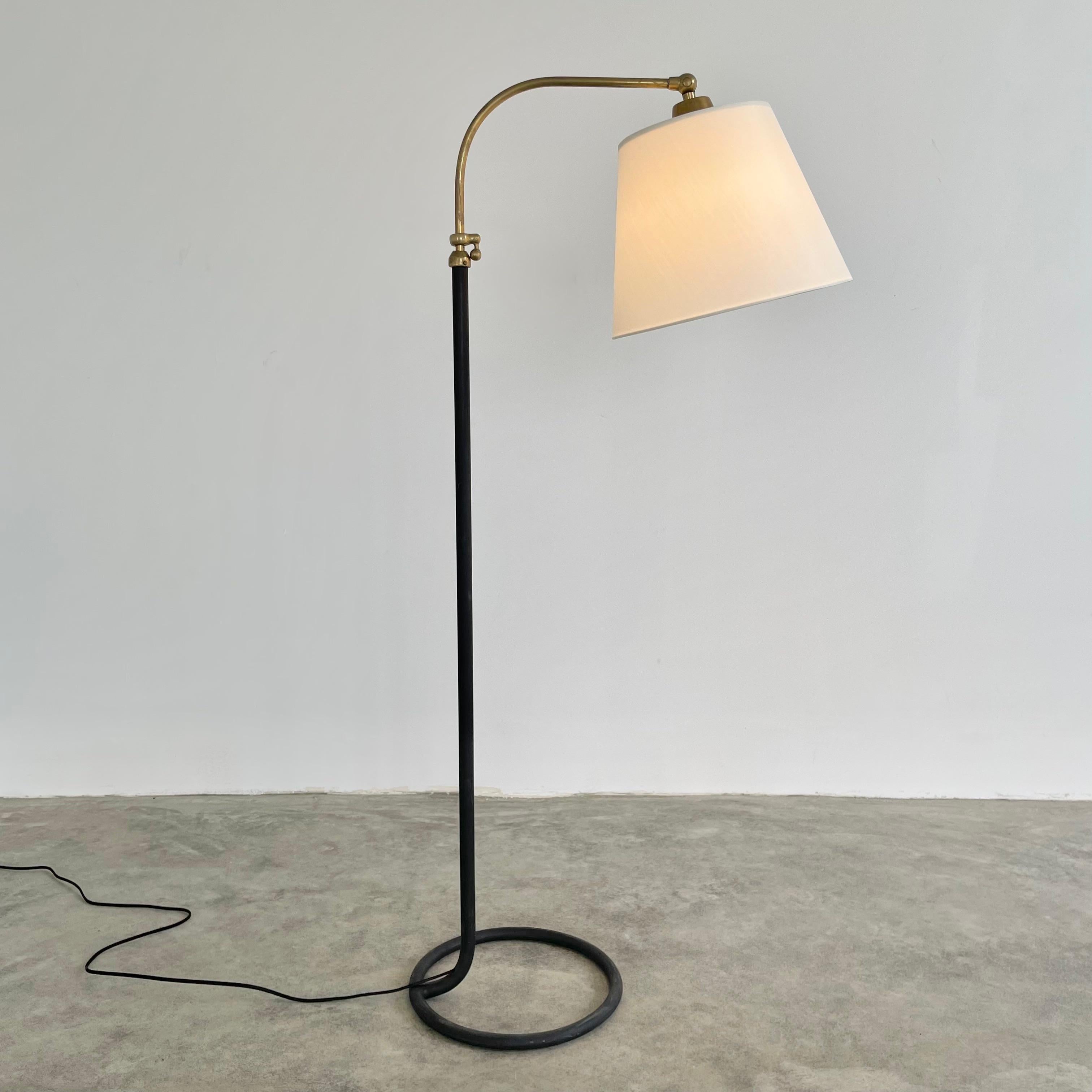 Mid-Century Modern Jacques Adnet Style Adjustable Floor Lamp For Sale