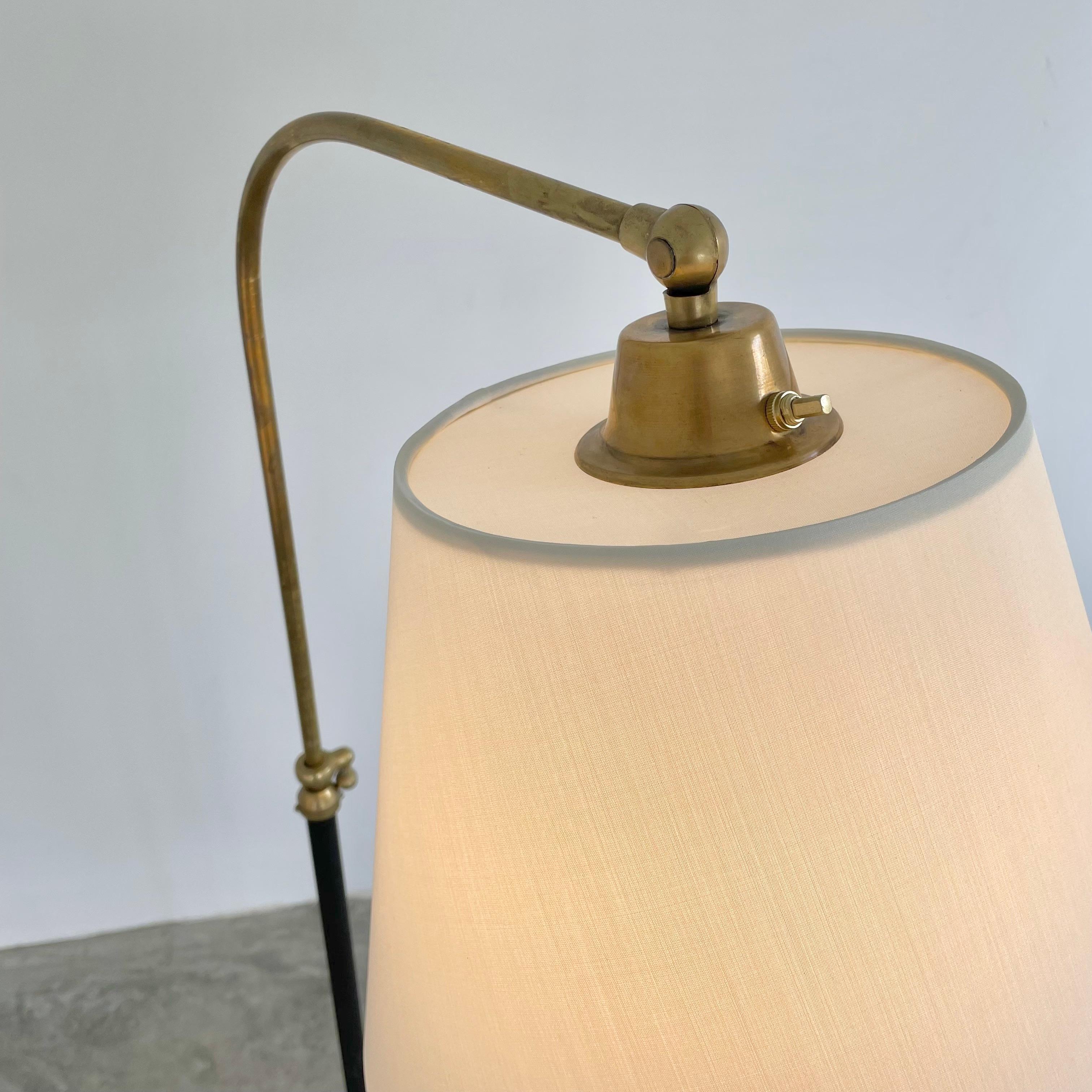 Metal Jacques Adnet Style Adjustable Floor Lamp For Sale