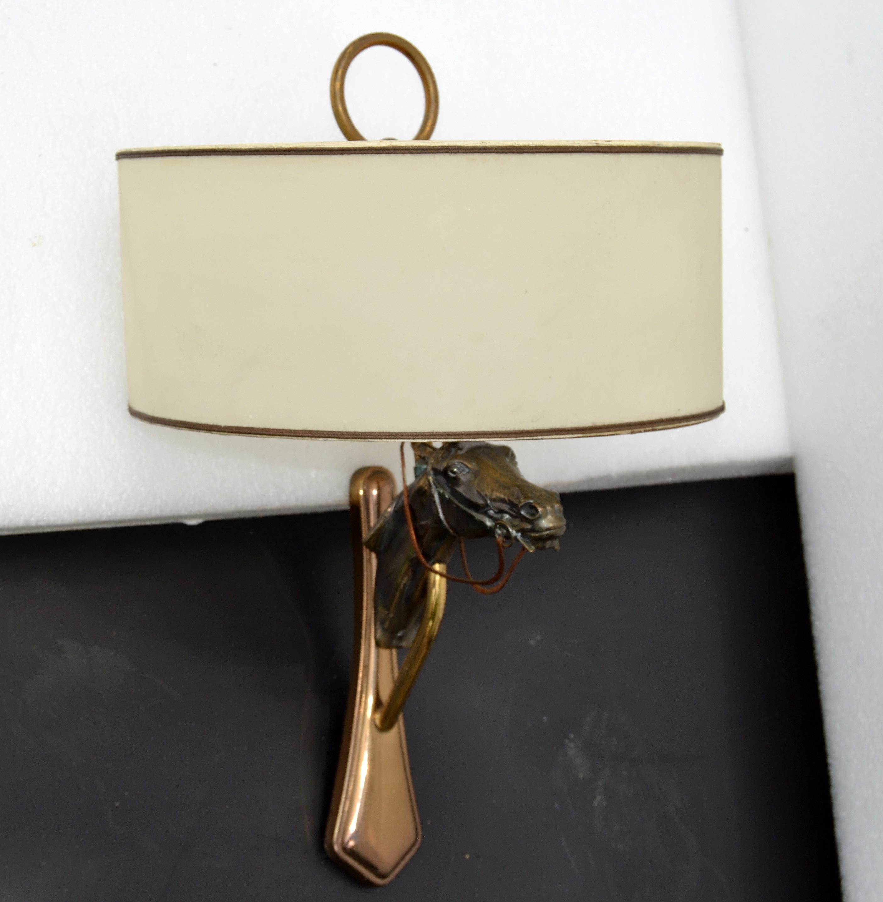 Lampada da parete a forma di cavallo in bronzo di Jacques Adnet in stile neoclassico francese in vendita 6