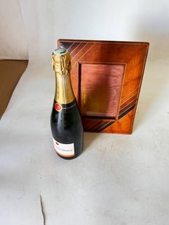 Jacques Adnet Style, Brown Leather Picture Frame, France 1940