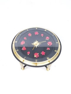 Mesa auxiliar con reloj estilo Jacques Adnet