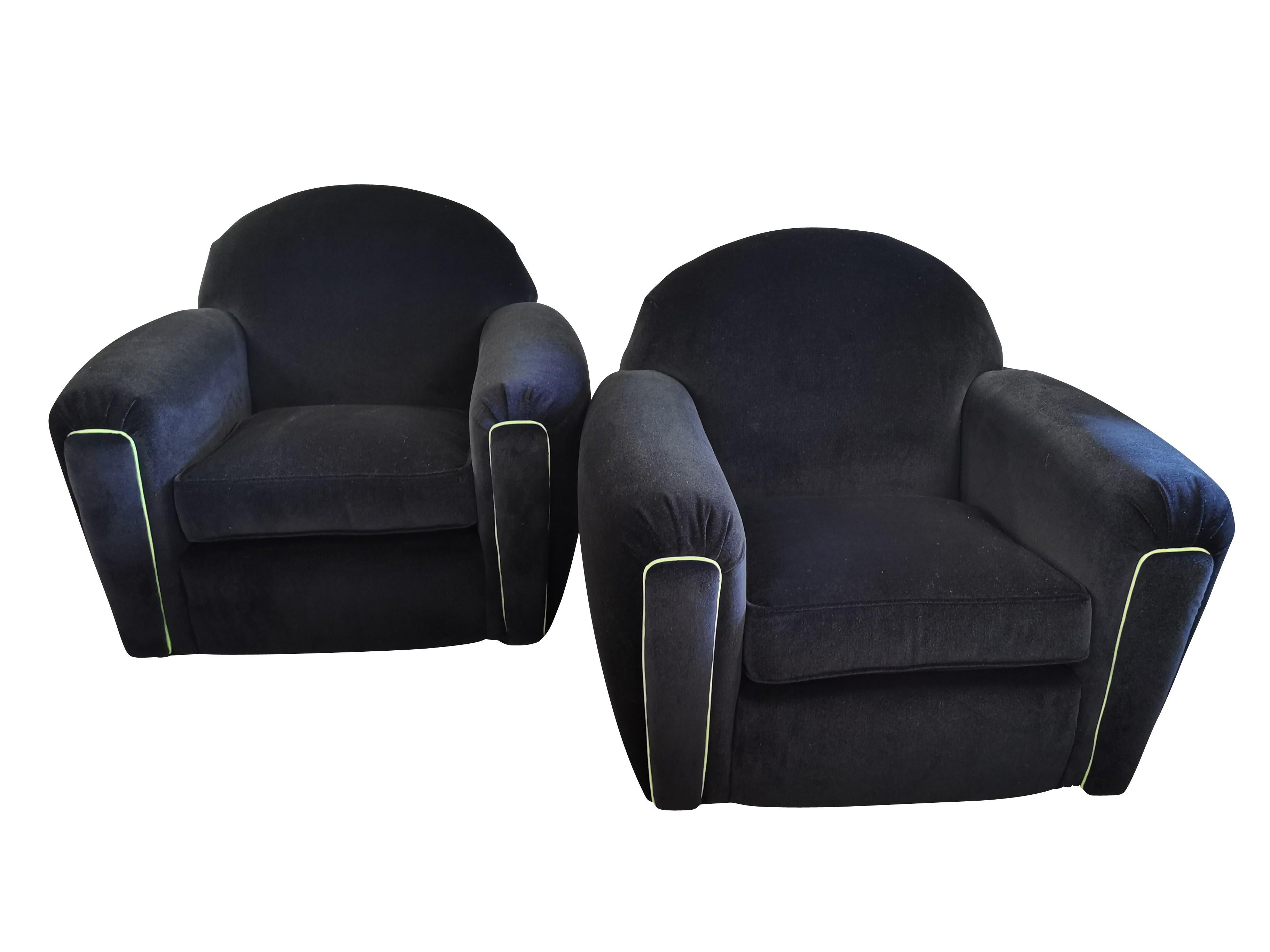 Jacques Adnet Style Club Chairs 1