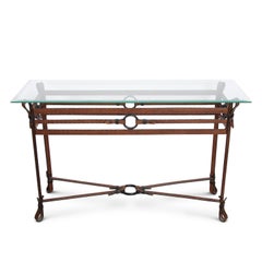 Jacques Adnet Style Console Table, 1970s