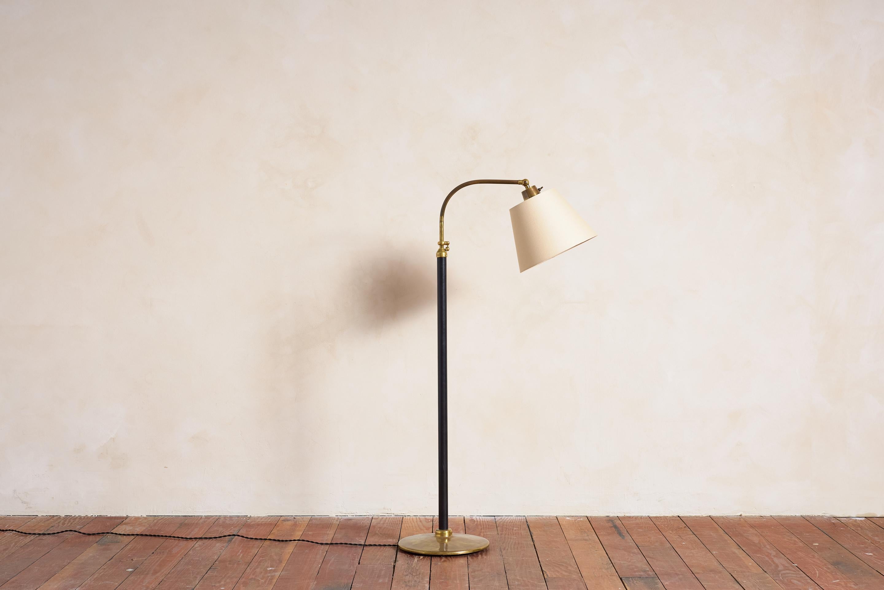 Jacques Adnet Style Floor Lamp - Black Francés en venta
