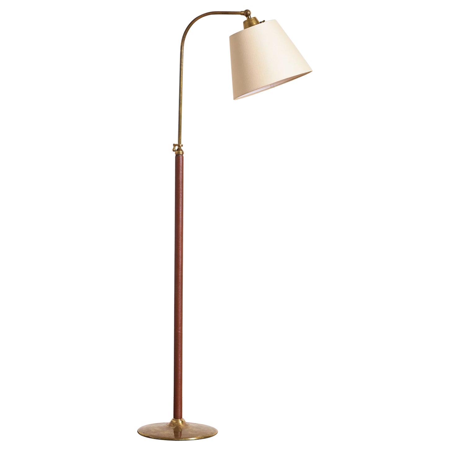 Jacques Adnet Style Floor Lamp - Brown