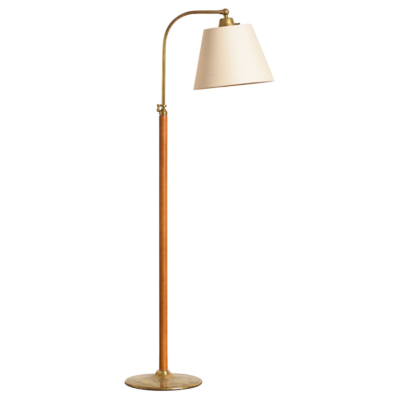 Jacques Adnet Style Floor Lamp - Camel
