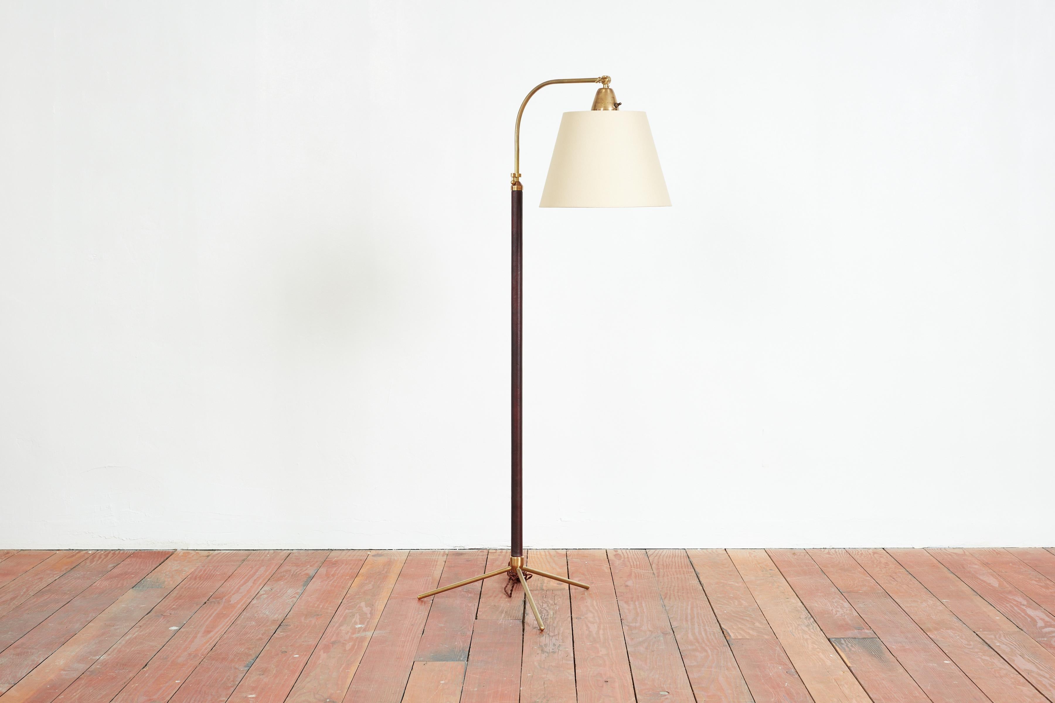 French Jacques Adnet Style Floor Lamp For Sale