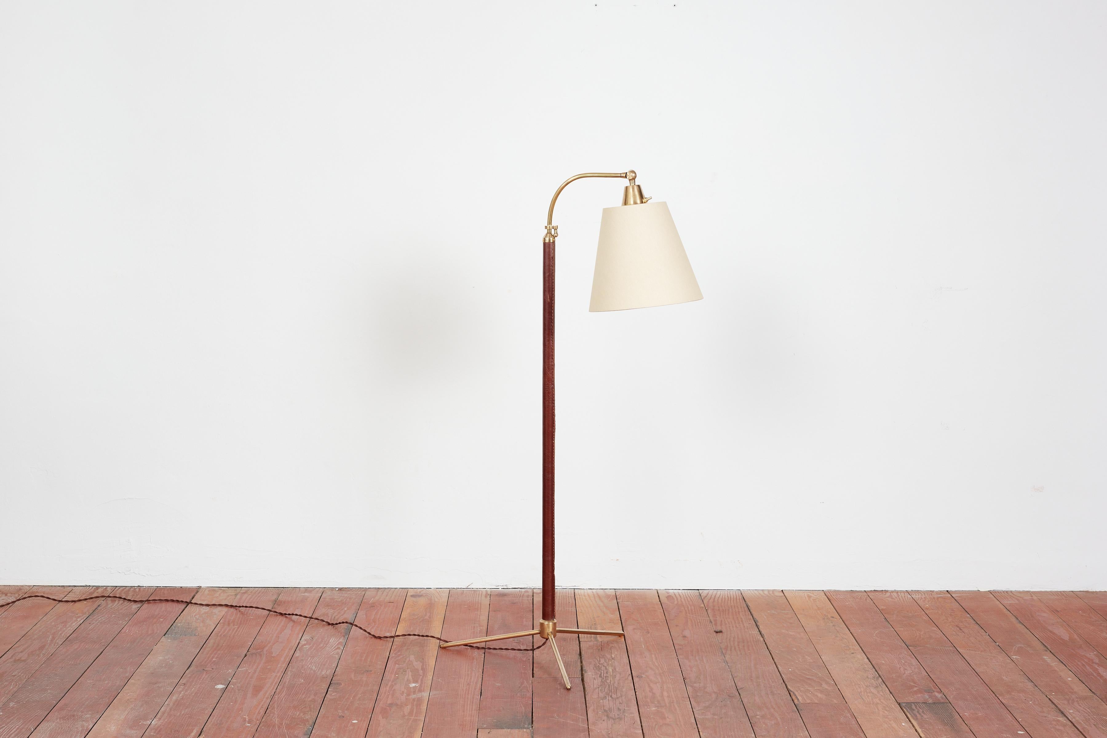 French Jacques Adnet Style Floor Lamp For Sale