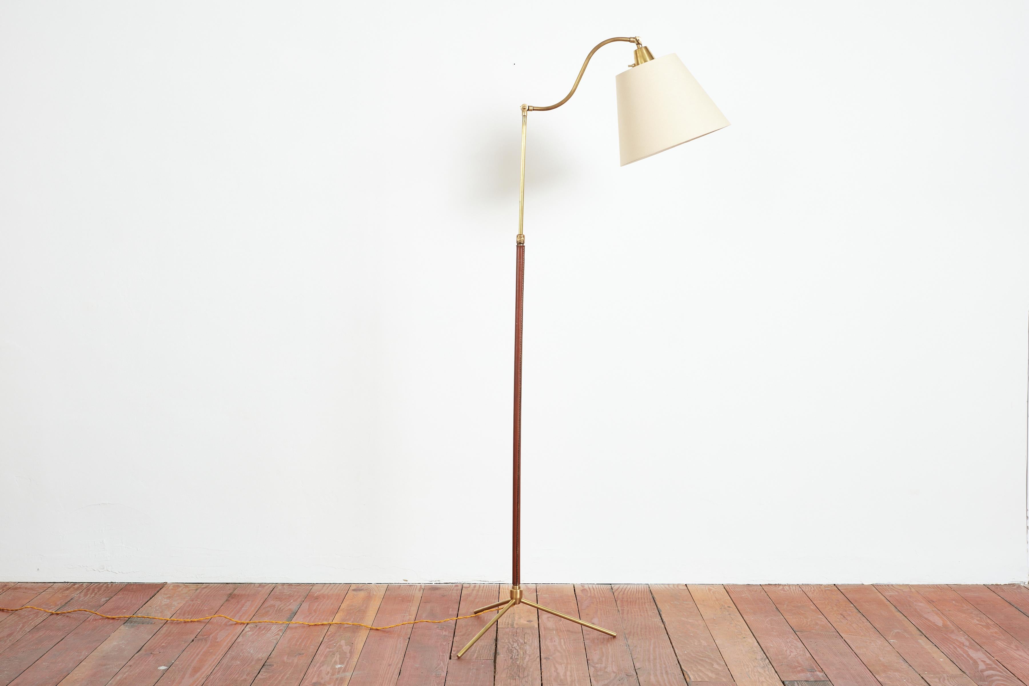 French Jacques Adnet Style Floor Lamp For Sale