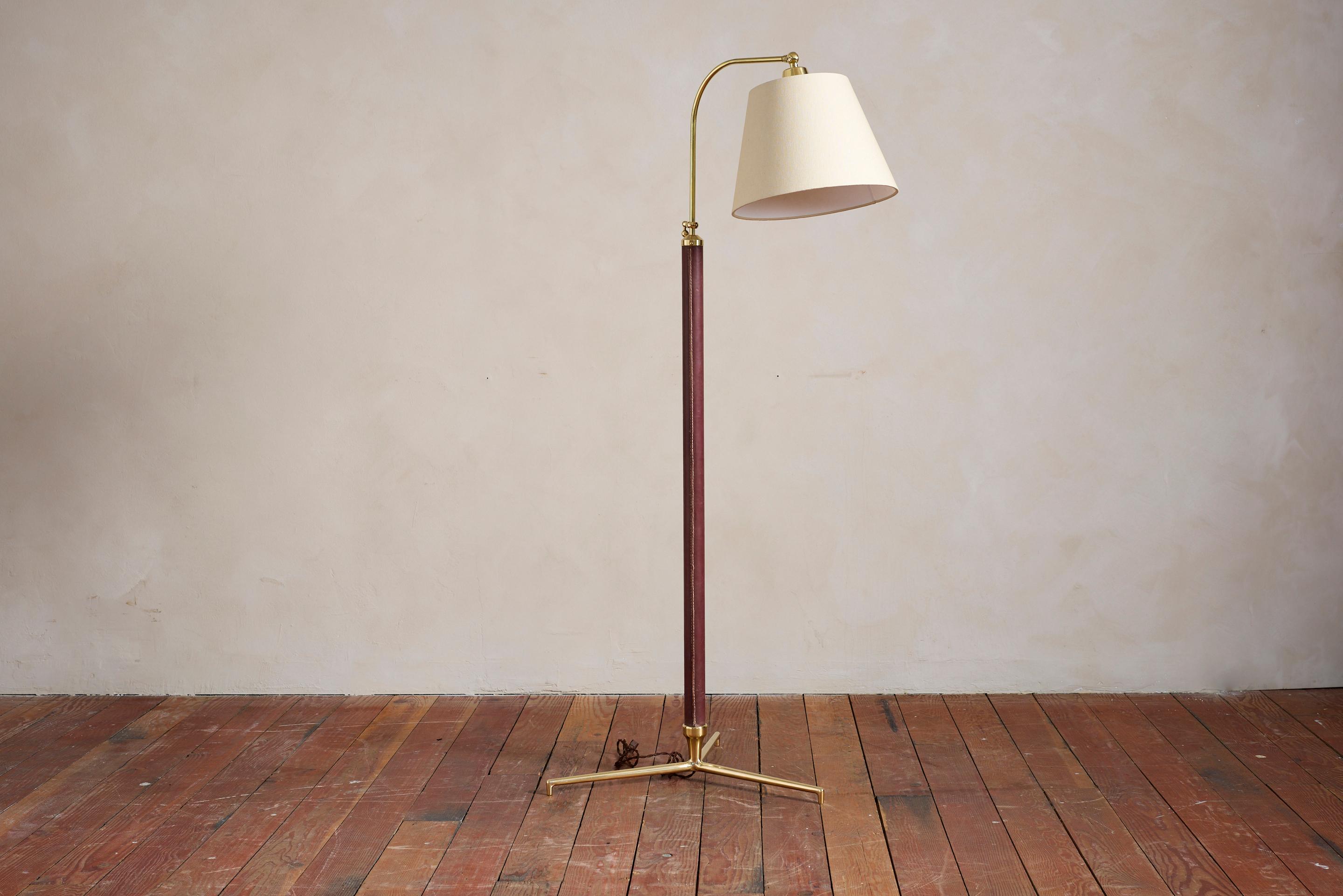 French Jacques Adnet Style Floor Lamp For Sale