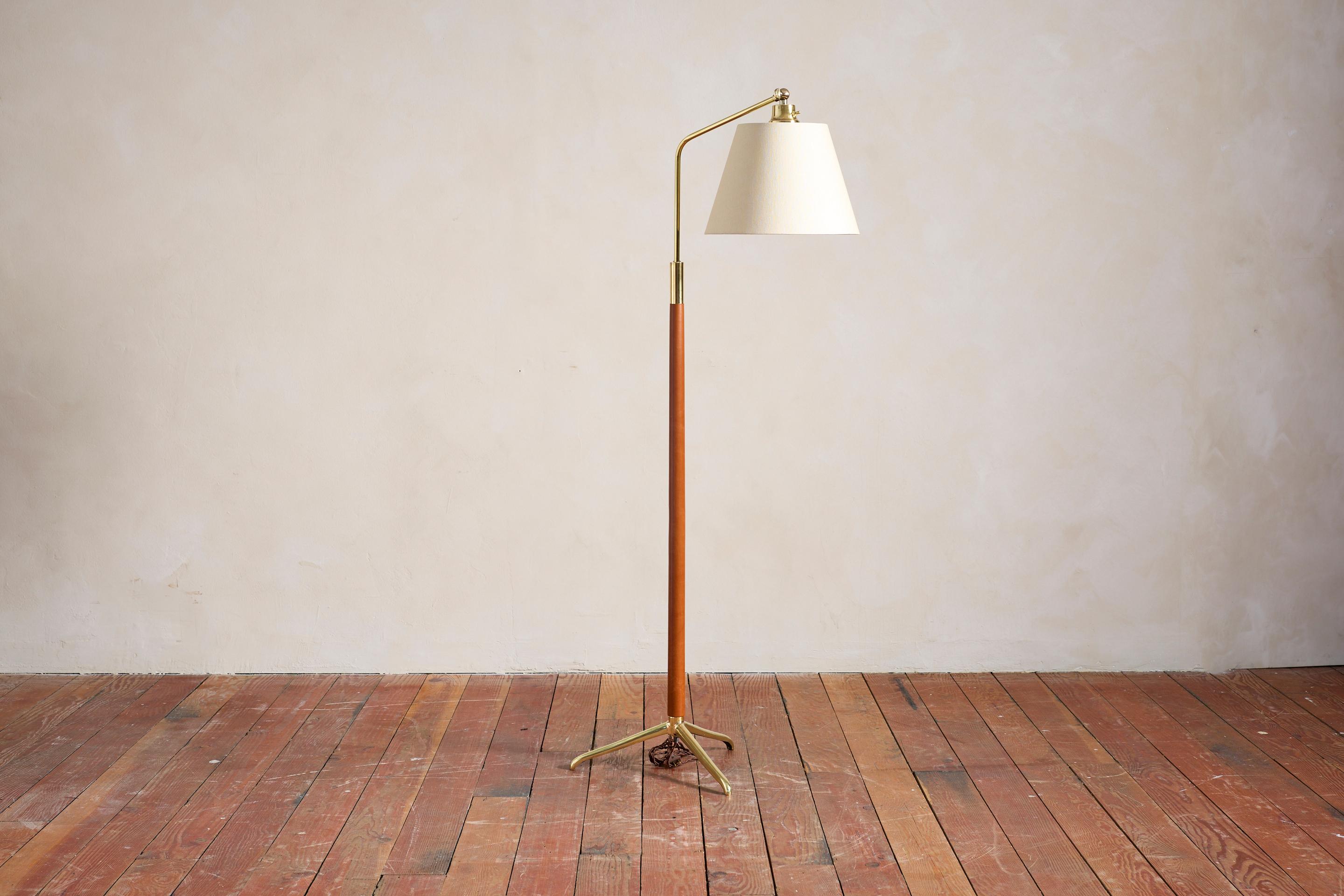 French Jacques Adnet Style Floor Lamp For Sale