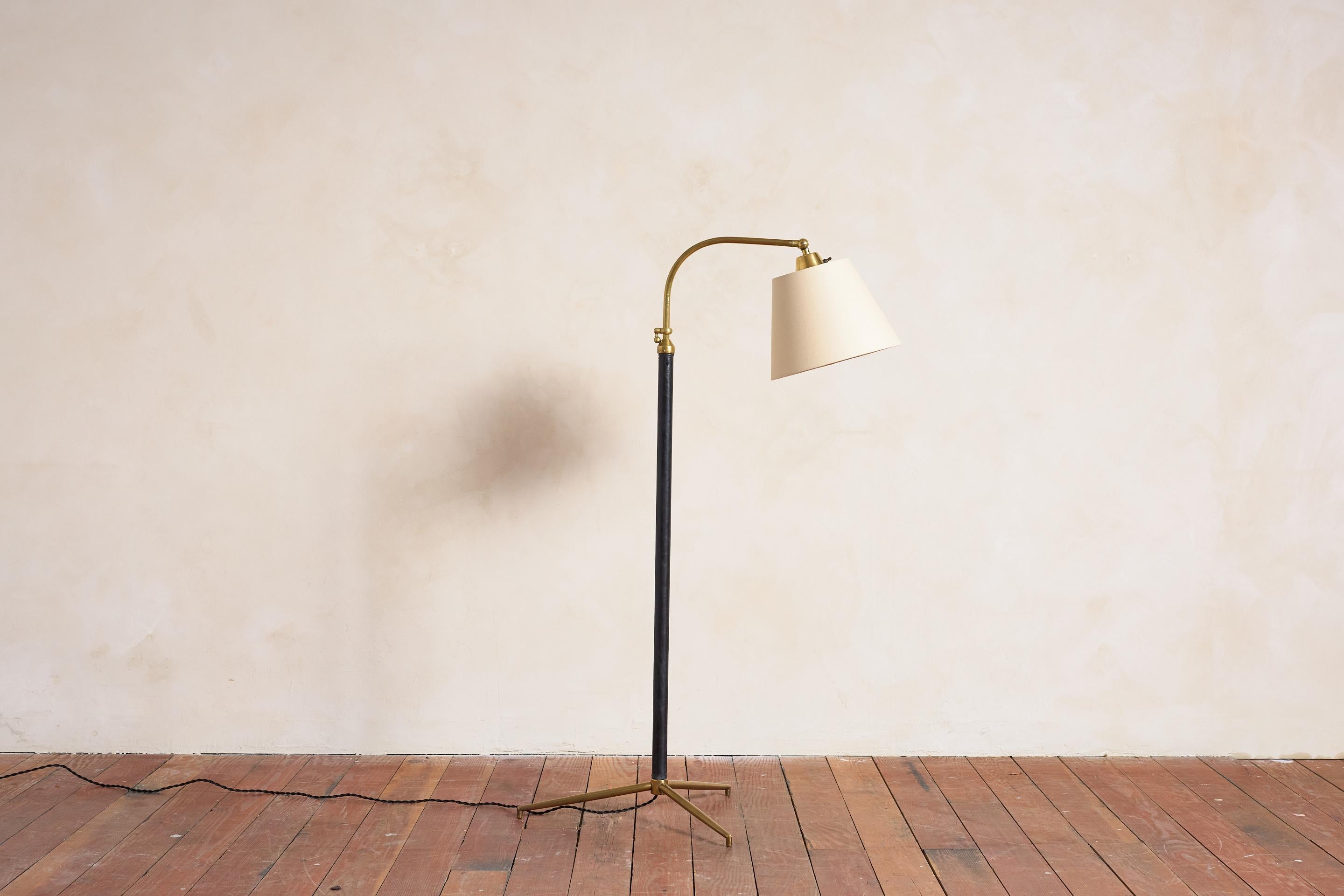 French Jacques Adnet Style Floor Lamp For Sale