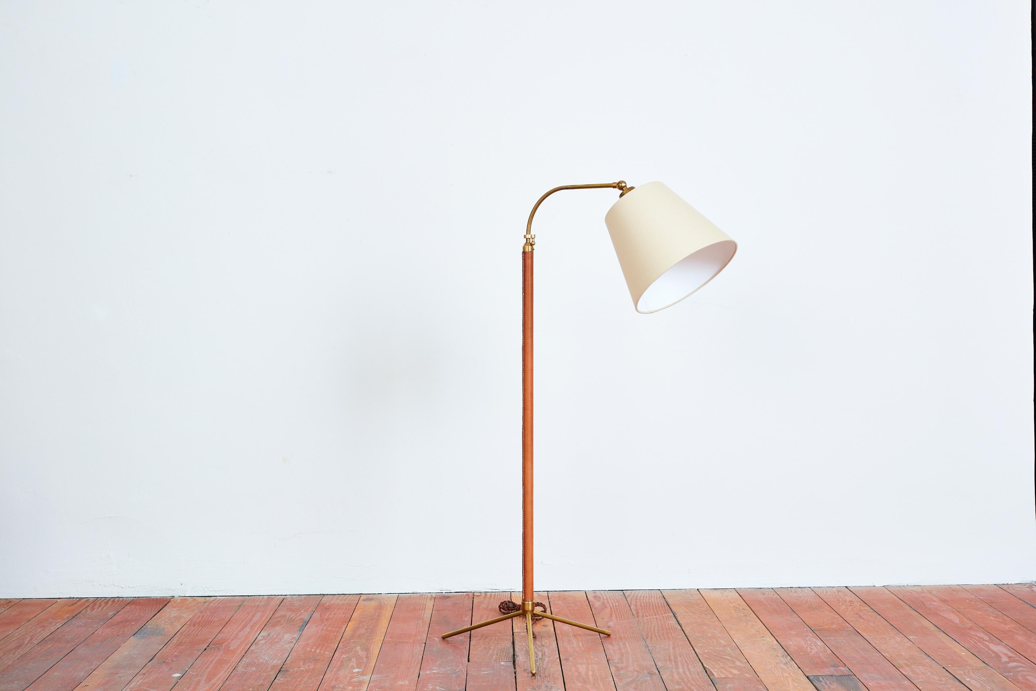 Jacques Adnet Style Floor Lamp In Good Condition For Sale In Beverly Hills, CA
