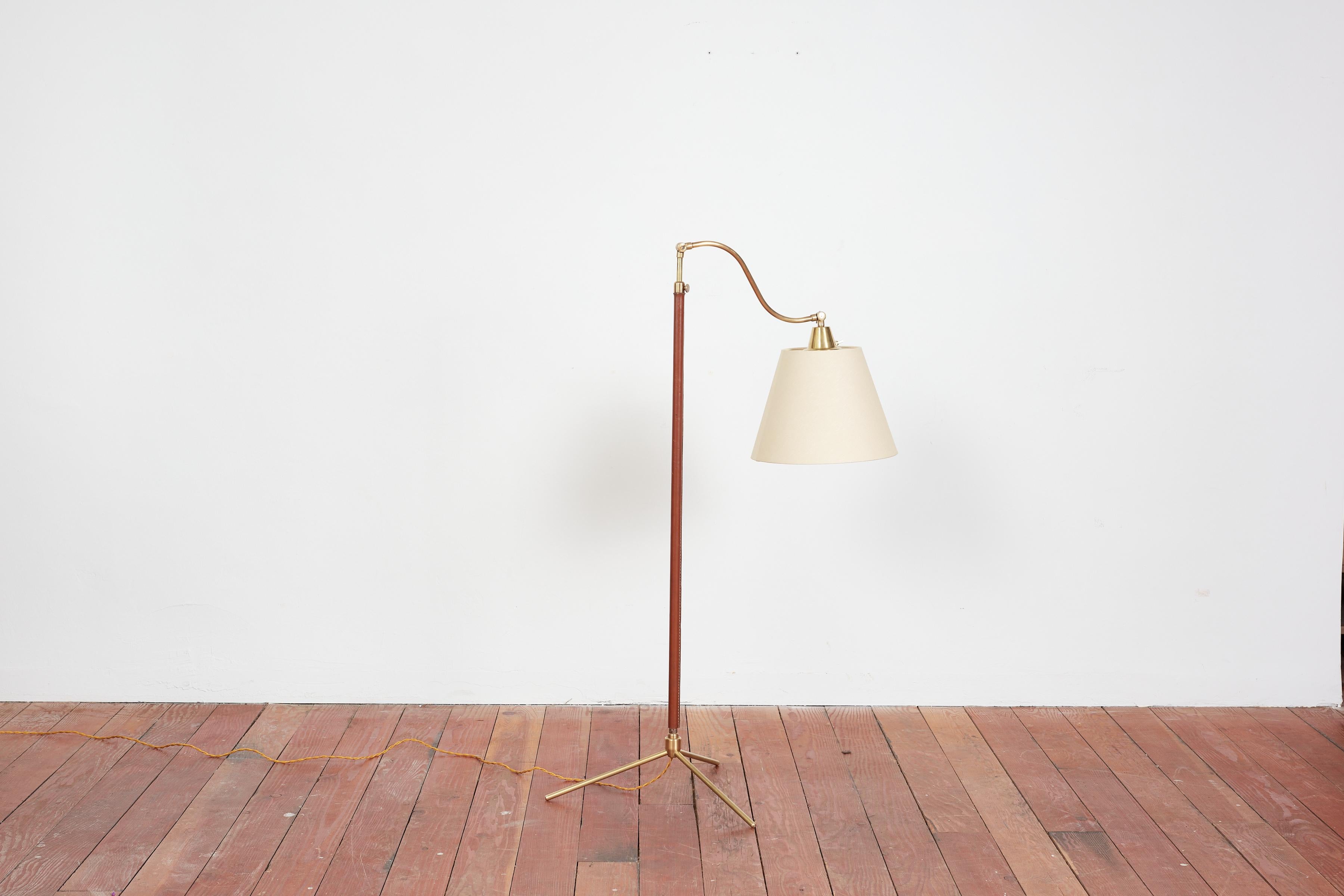 Jacques Adnet Style Floor Lamp In Good Condition In Beverly Hills, CA