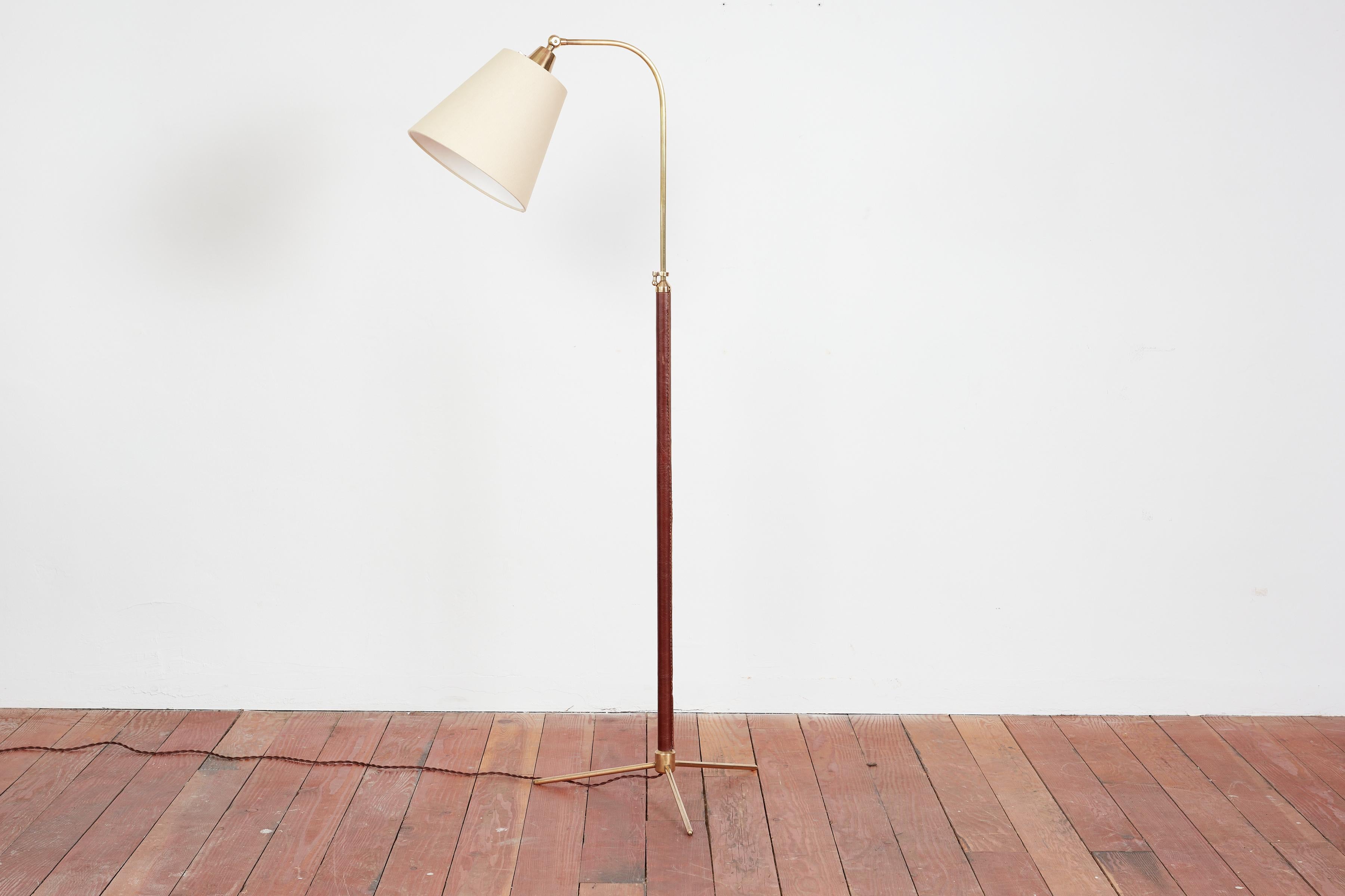 Jacques Adnet Style Floor Lamp In Good Condition For Sale In Beverly Hills, CA
