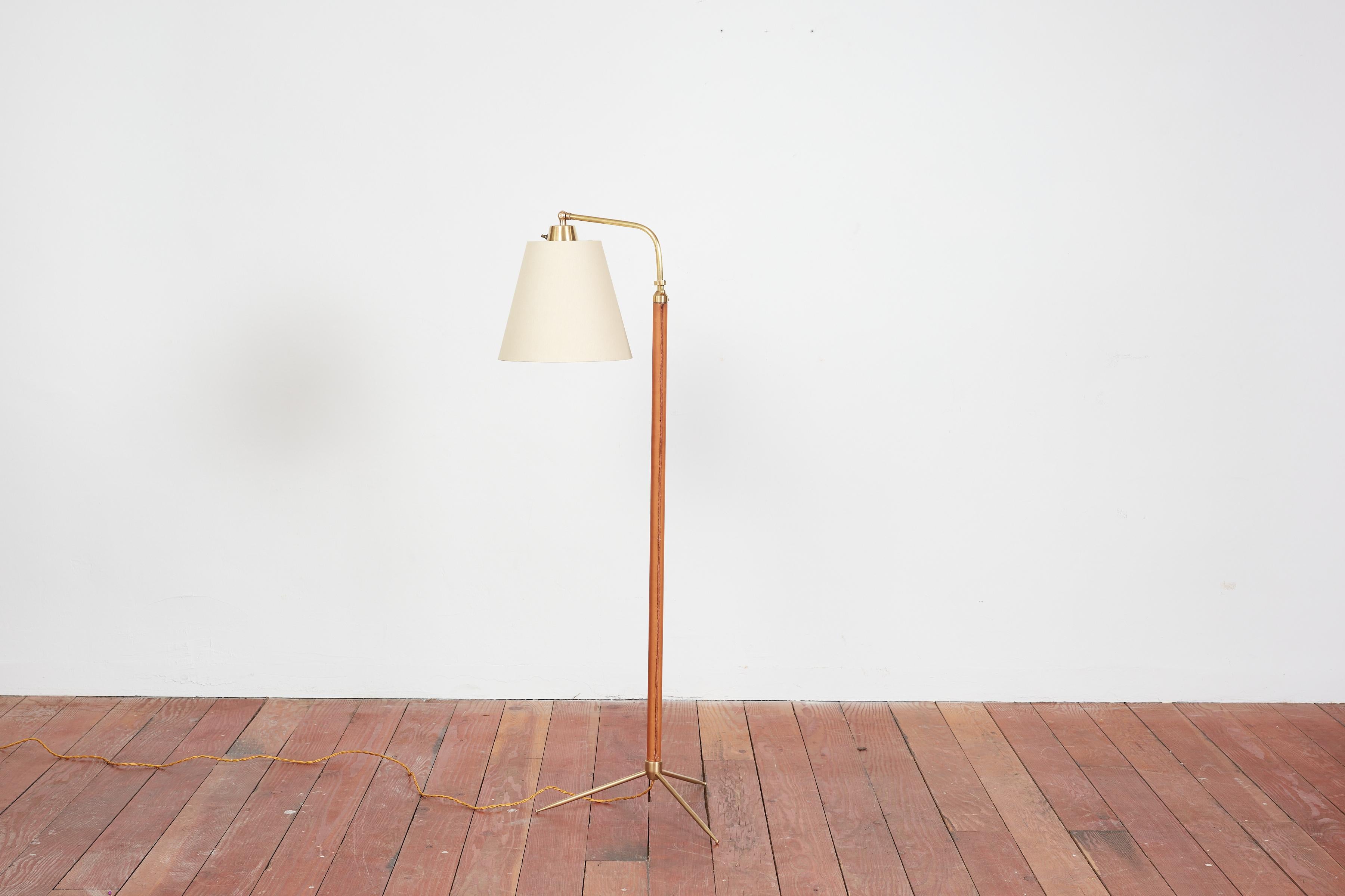 Jacques Adnet Style Floor Lamp In Good Condition In Beverly Hills, CA