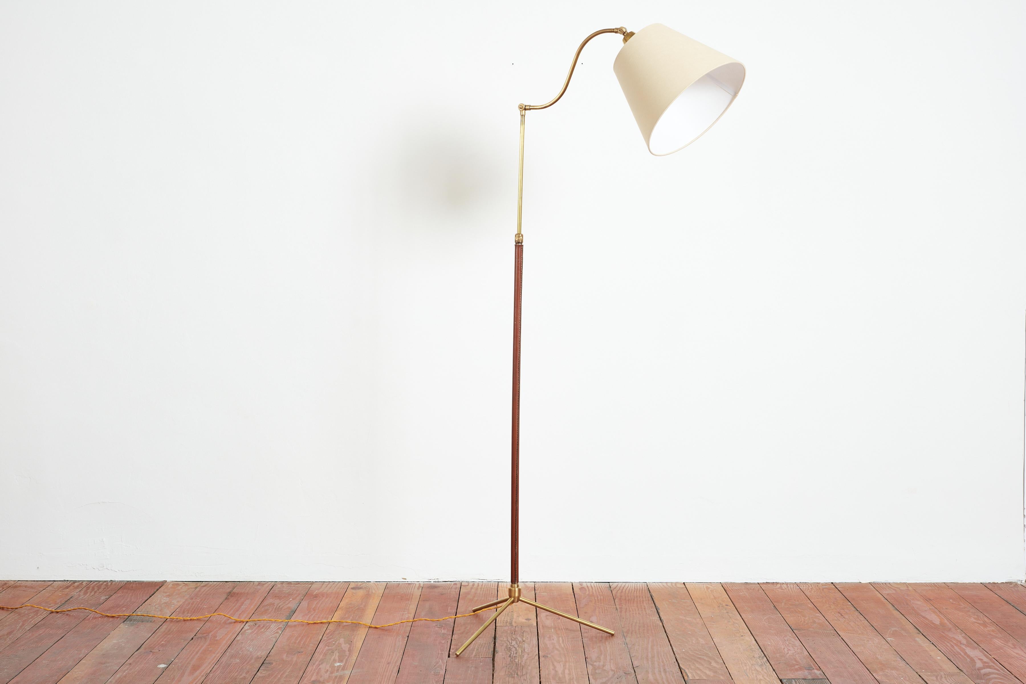 Jacques Adnet Style Floor Lamp In Good Condition For Sale In Beverly Hills, CA