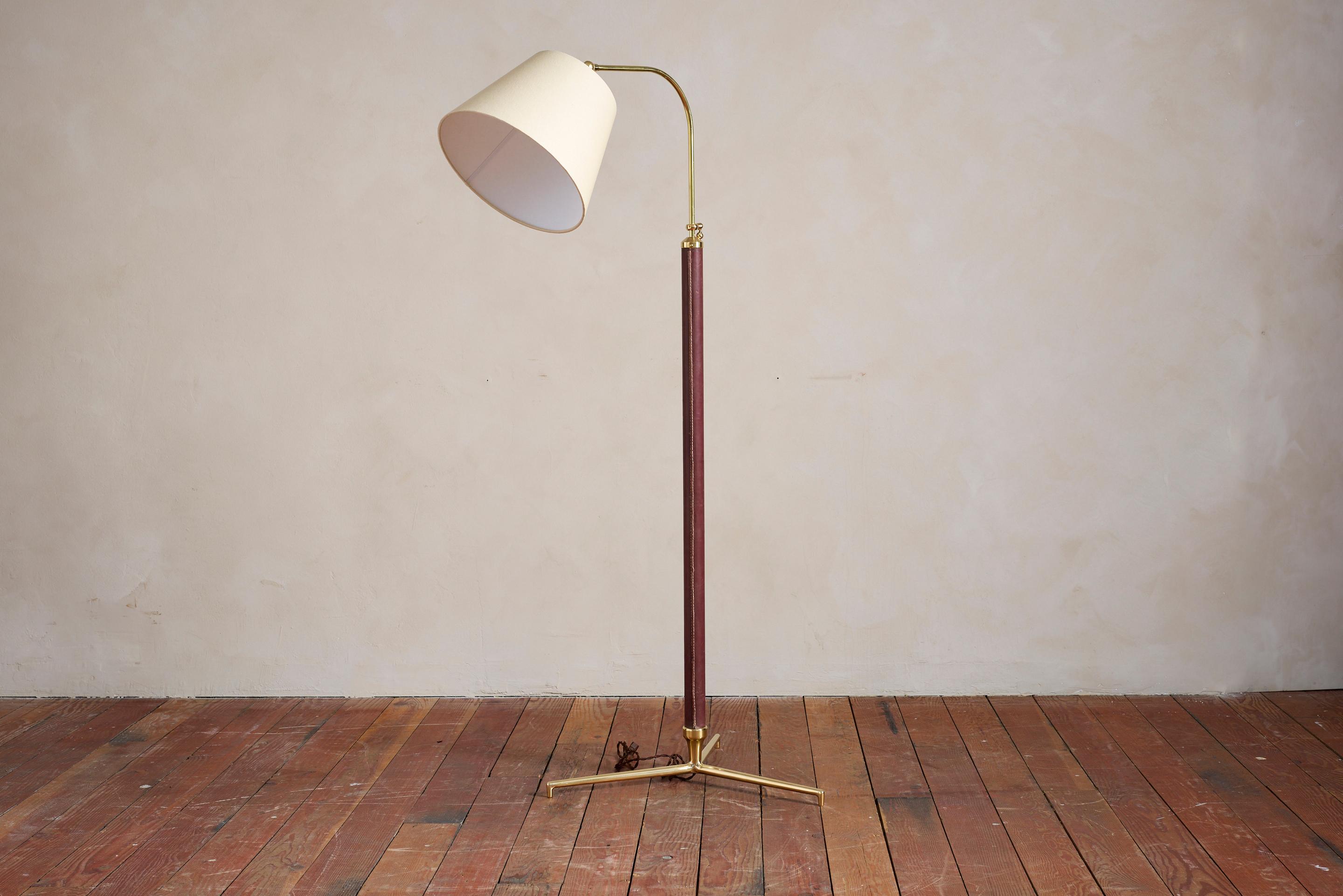 Jacques Adnet Style Floor Lamp In Good Condition For Sale In Beverly Hills, CA