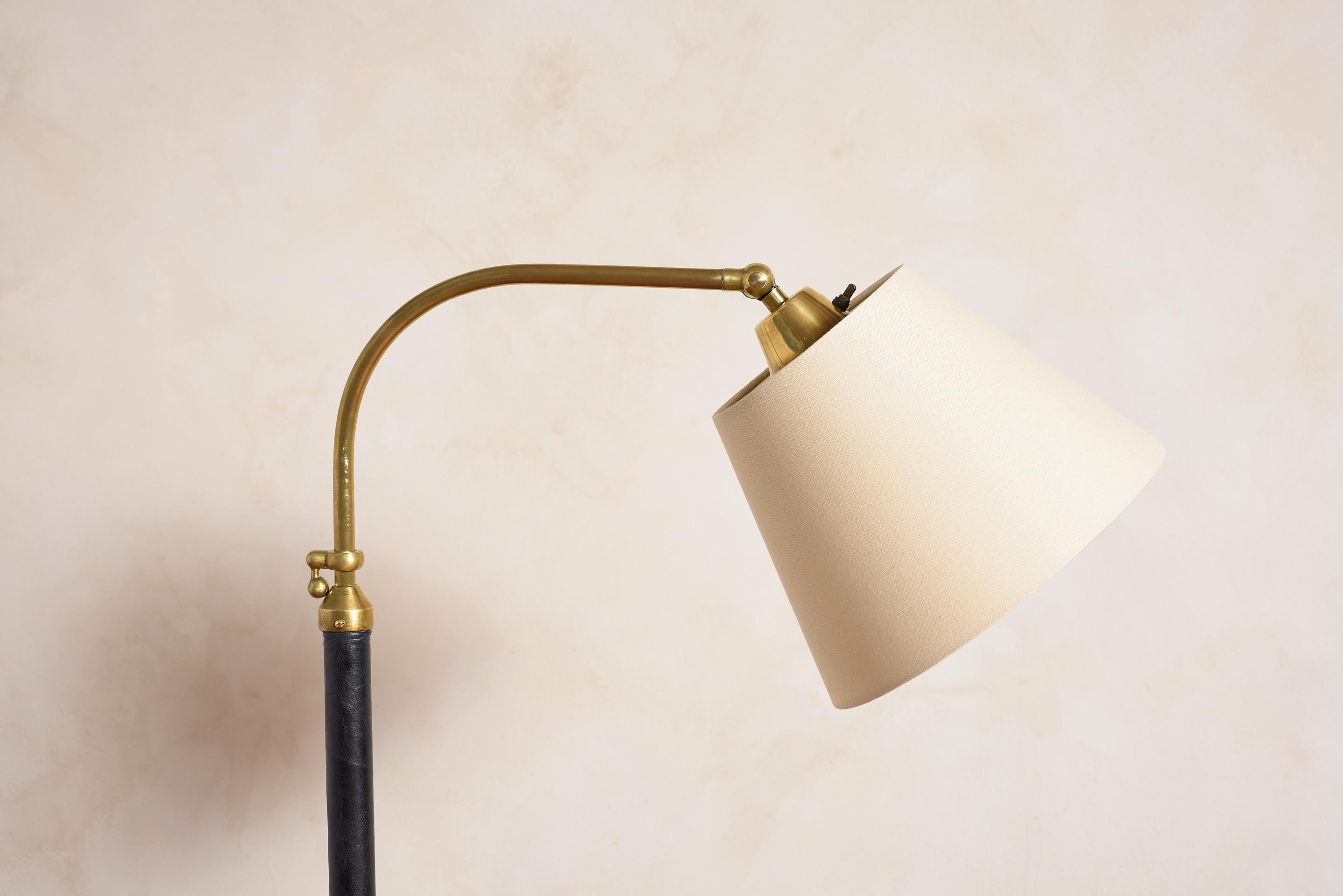 Jacques Adnet Style Floor Lamp In Good Condition For Sale In Beverly Hills, CA