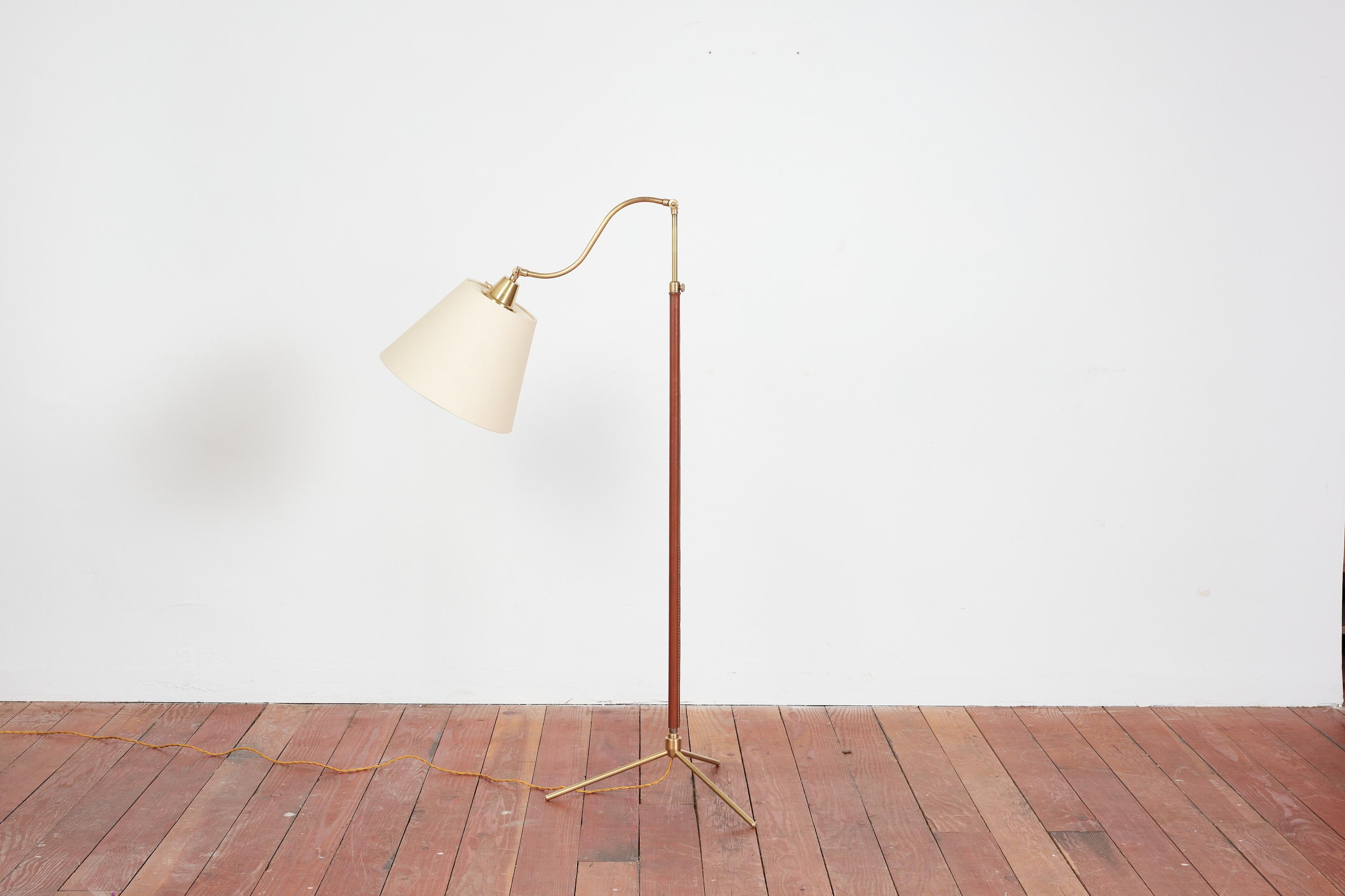 Mid-20th Century Jacques Adnet Style Floor Lamp