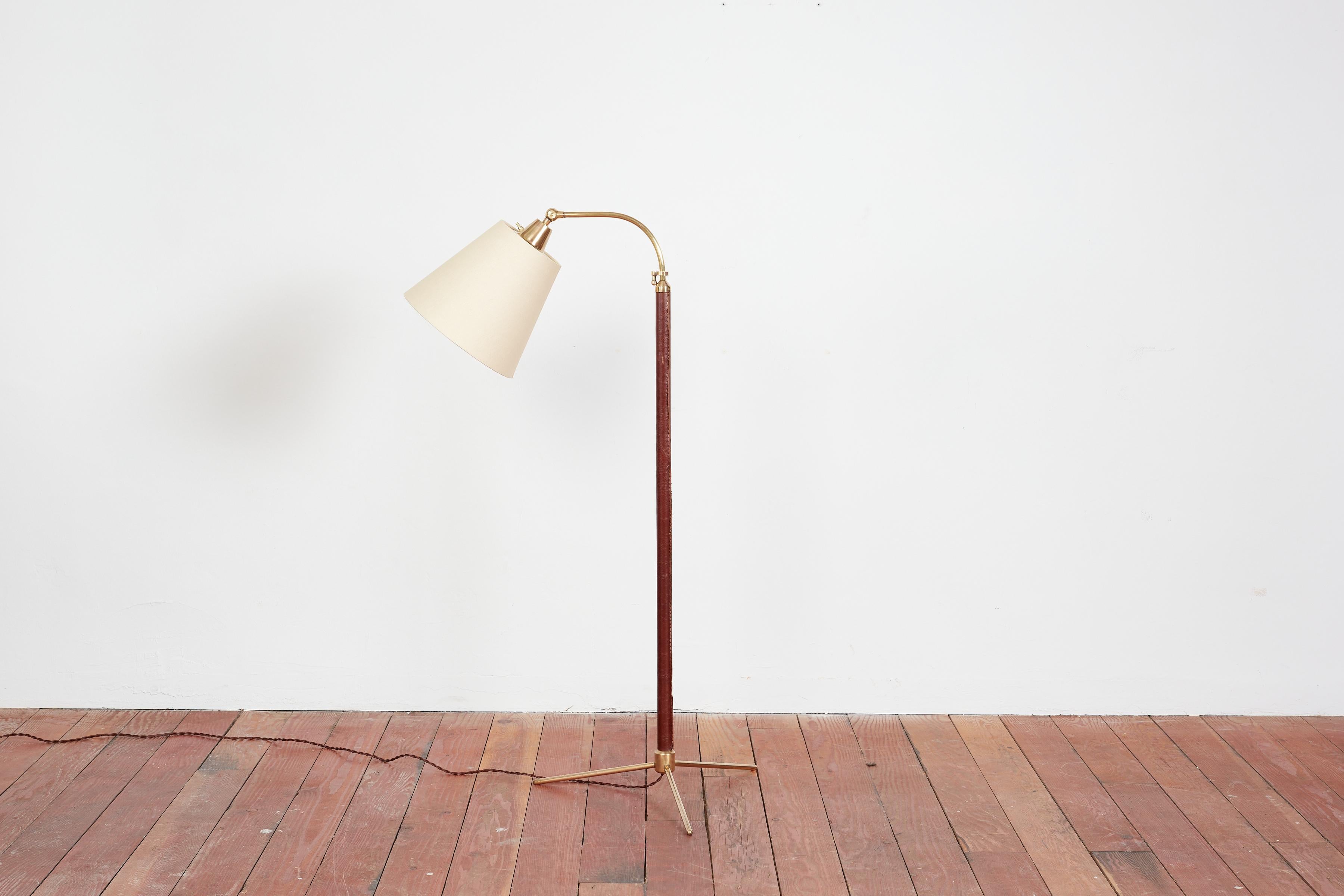 Mid-20th Century Jacques Adnet Style Floor Lamp For Sale