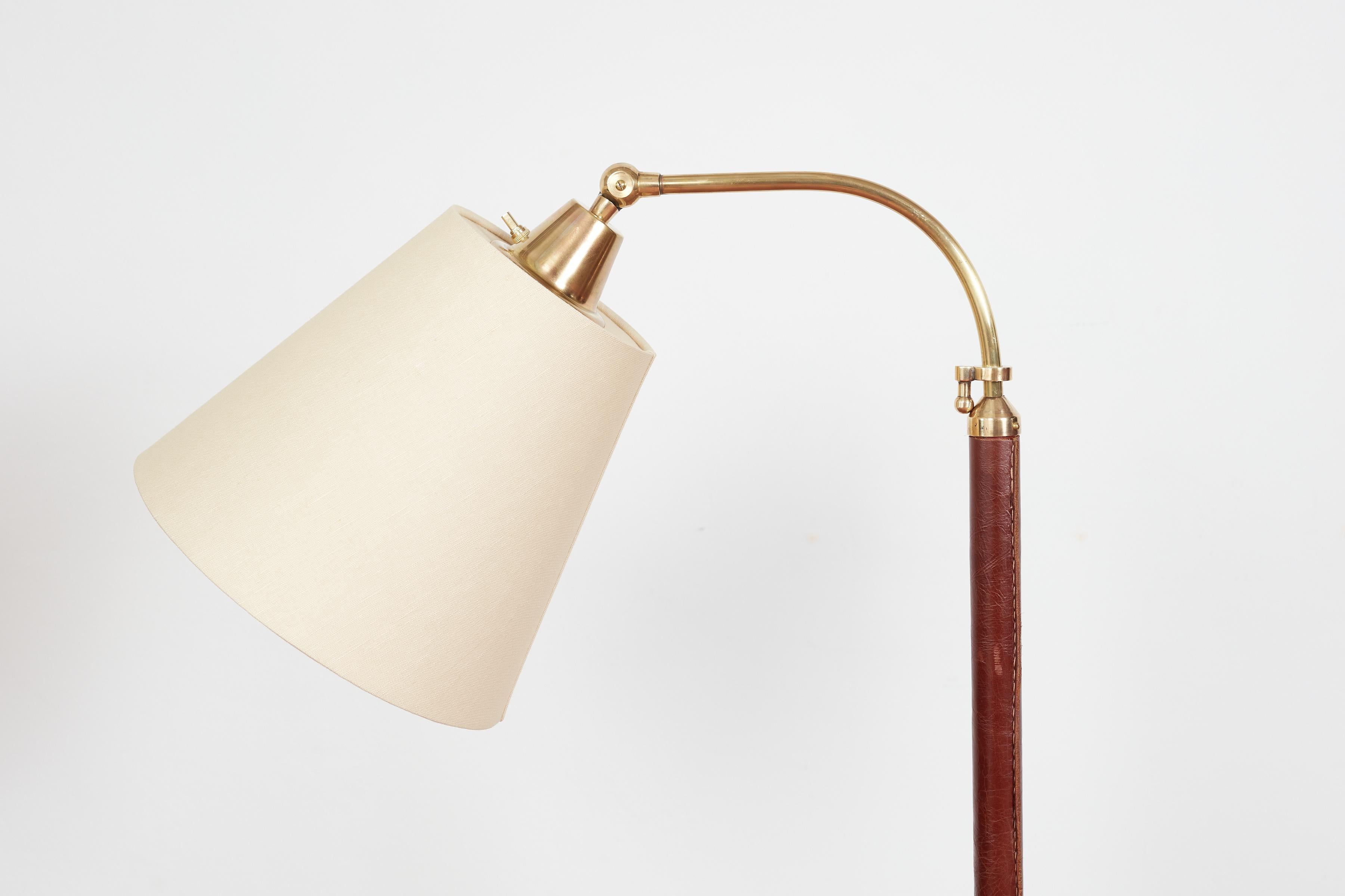 Brass Jacques Adnet Style Floor Lamp For Sale