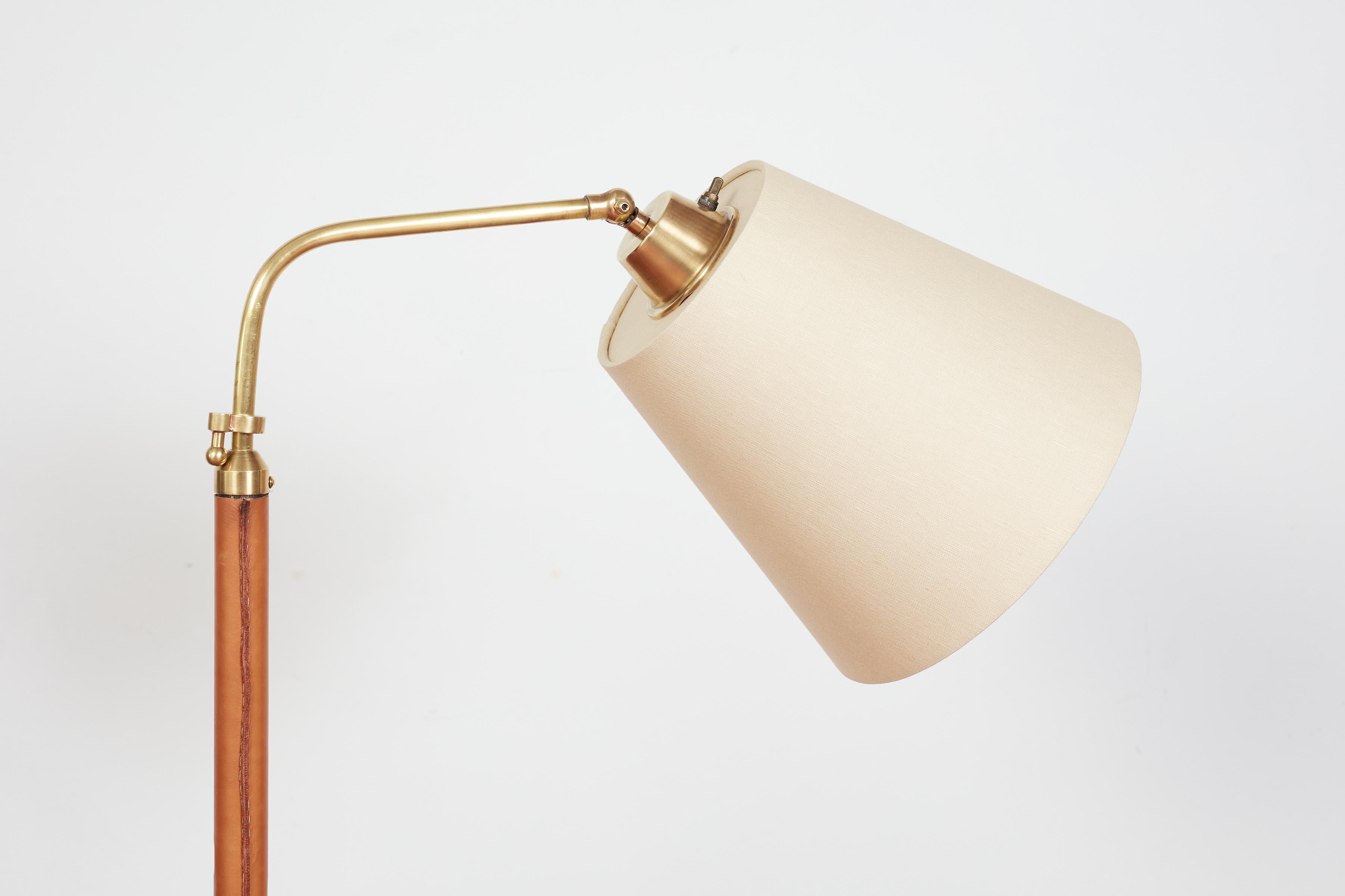 Brass Jacques Adnet Style Floor Lamp