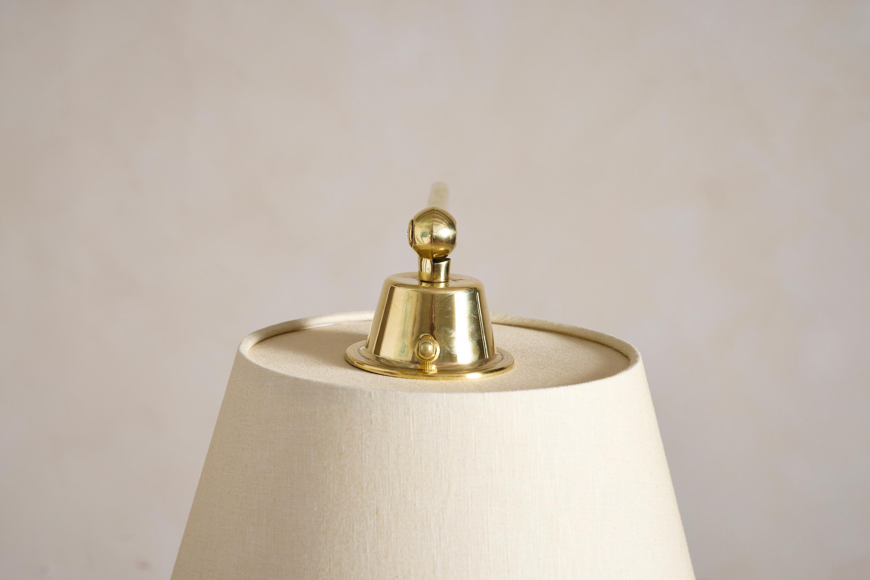 Brass Jacques Adnet Style Floor Lamp For Sale