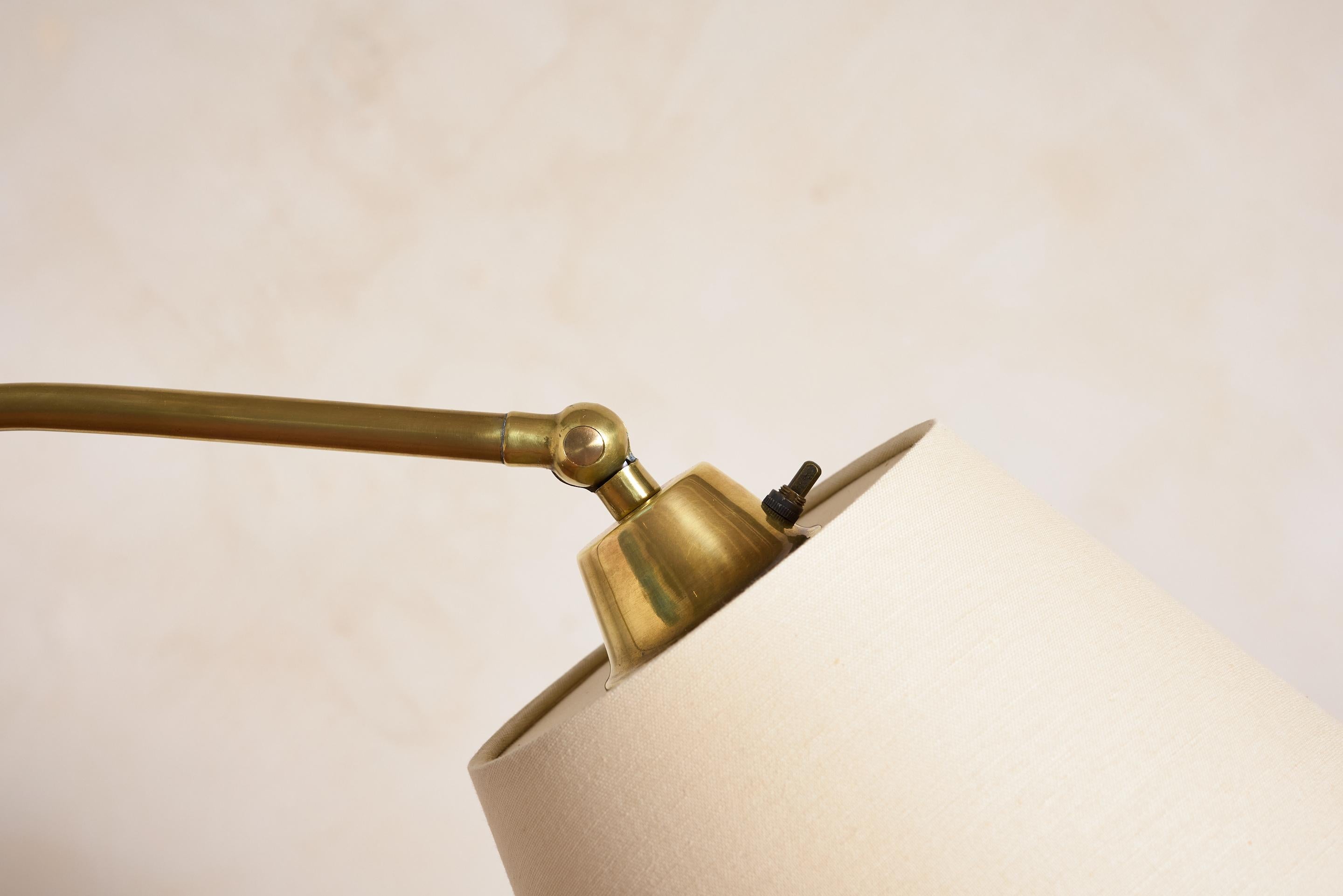 Brass Jacques Adnet Style Floor Lamp For Sale