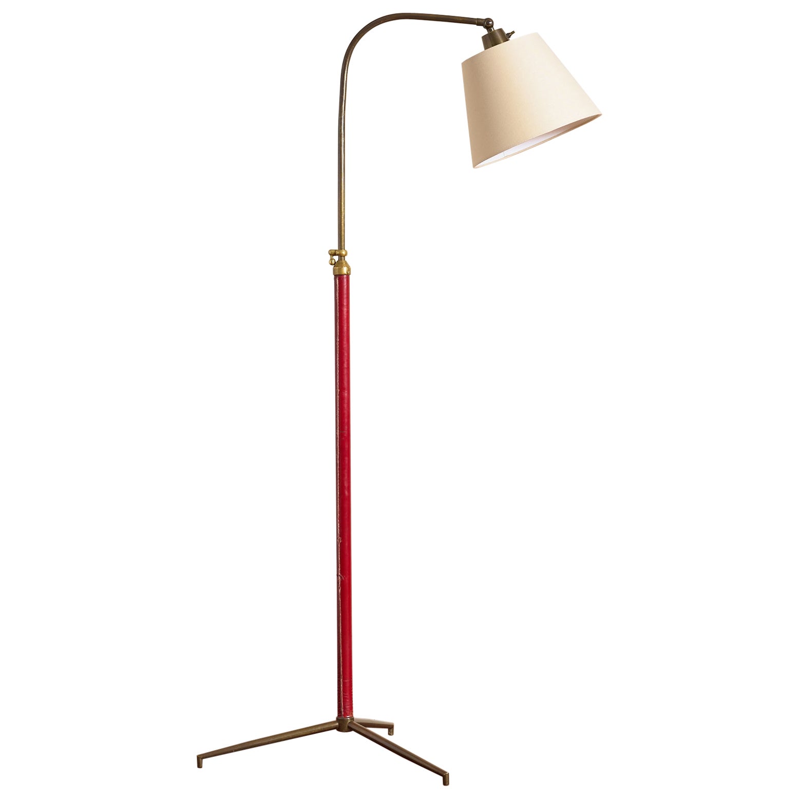 Lampadaire de style Jacques Adnet - Rouge en vente