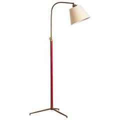 Lampadaire de style Jacques Adnet - Rouge