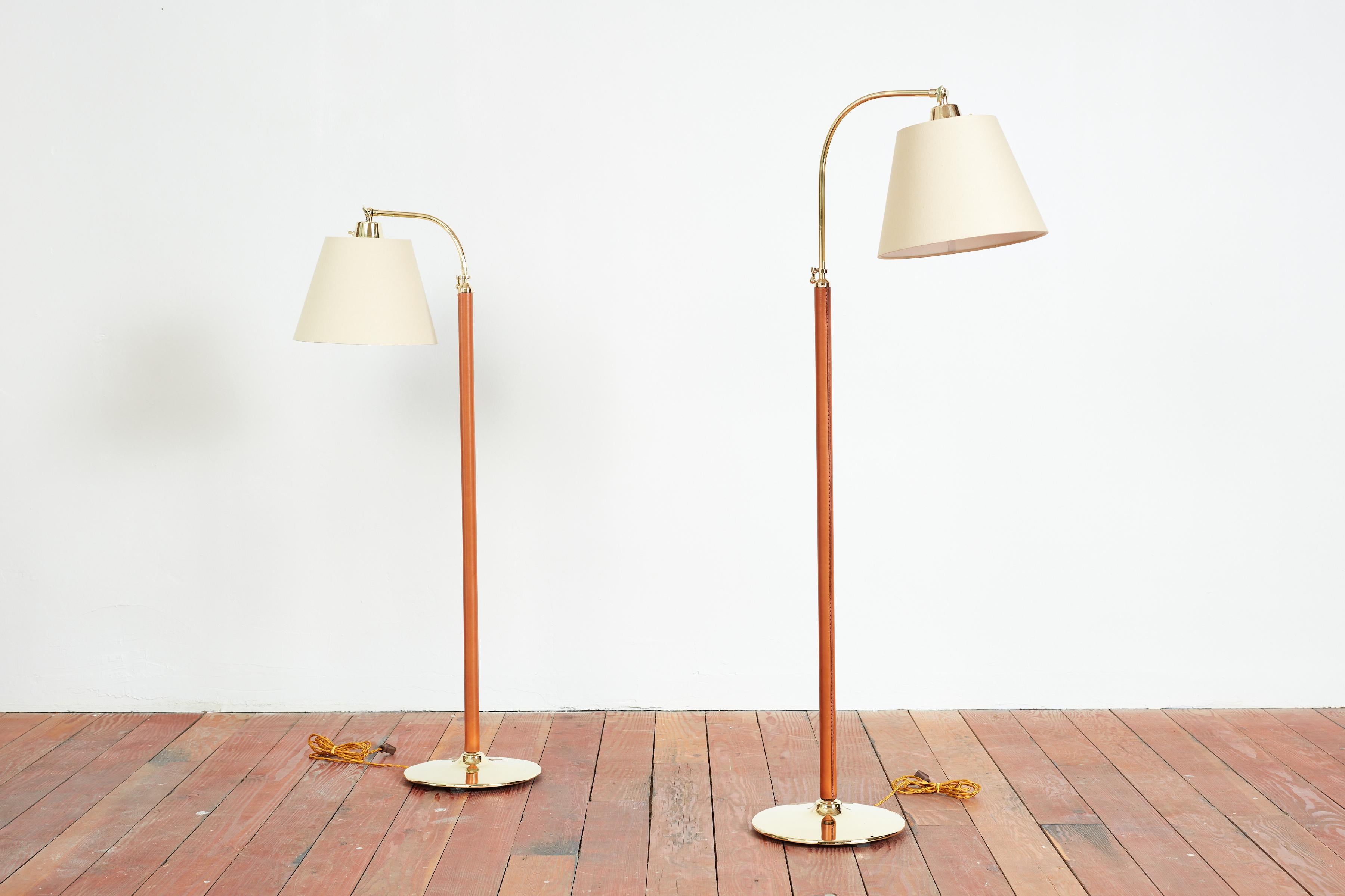 French Jacques Adnet Style Floor Lamps