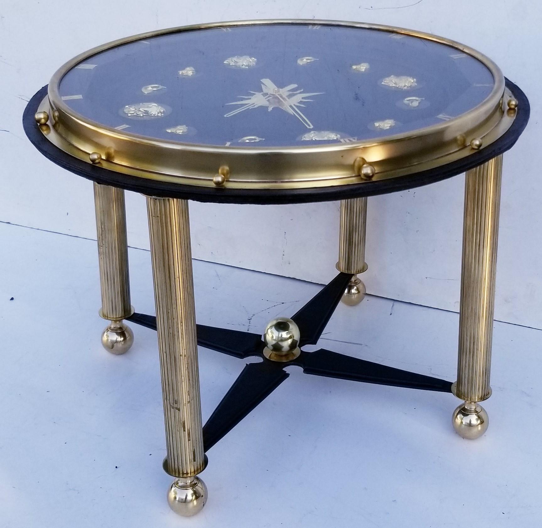 Jacques Adnet Style French Clock Table, circa 1950 For Sale 5