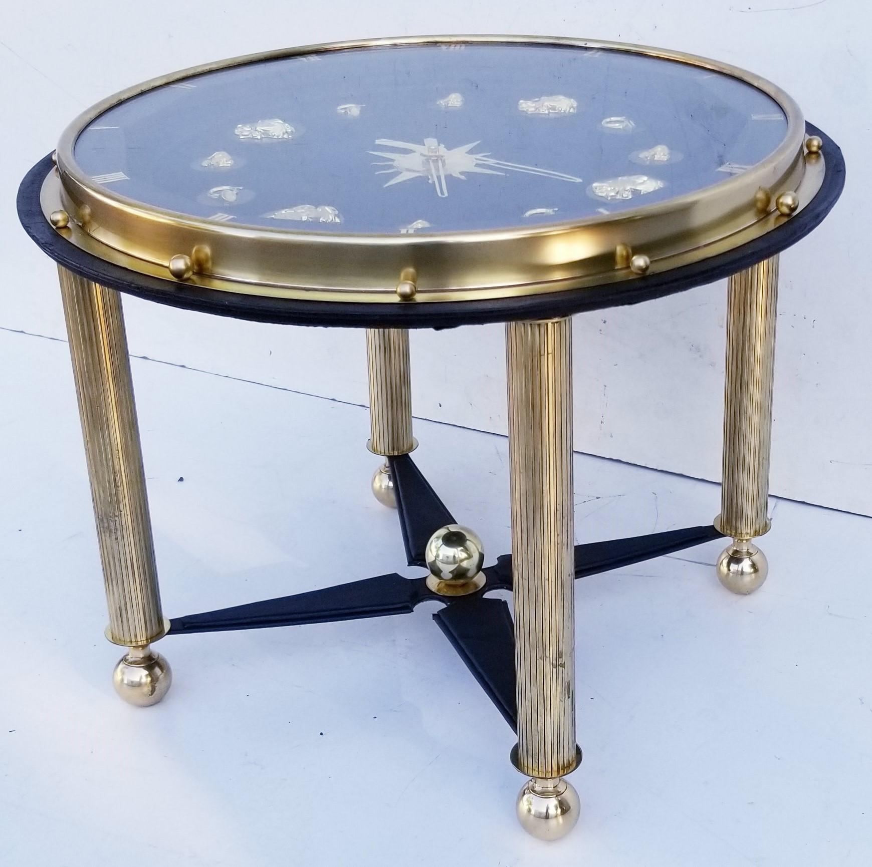 Jacques Adnet Style French Clock Table, circa 1950 For Sale 6