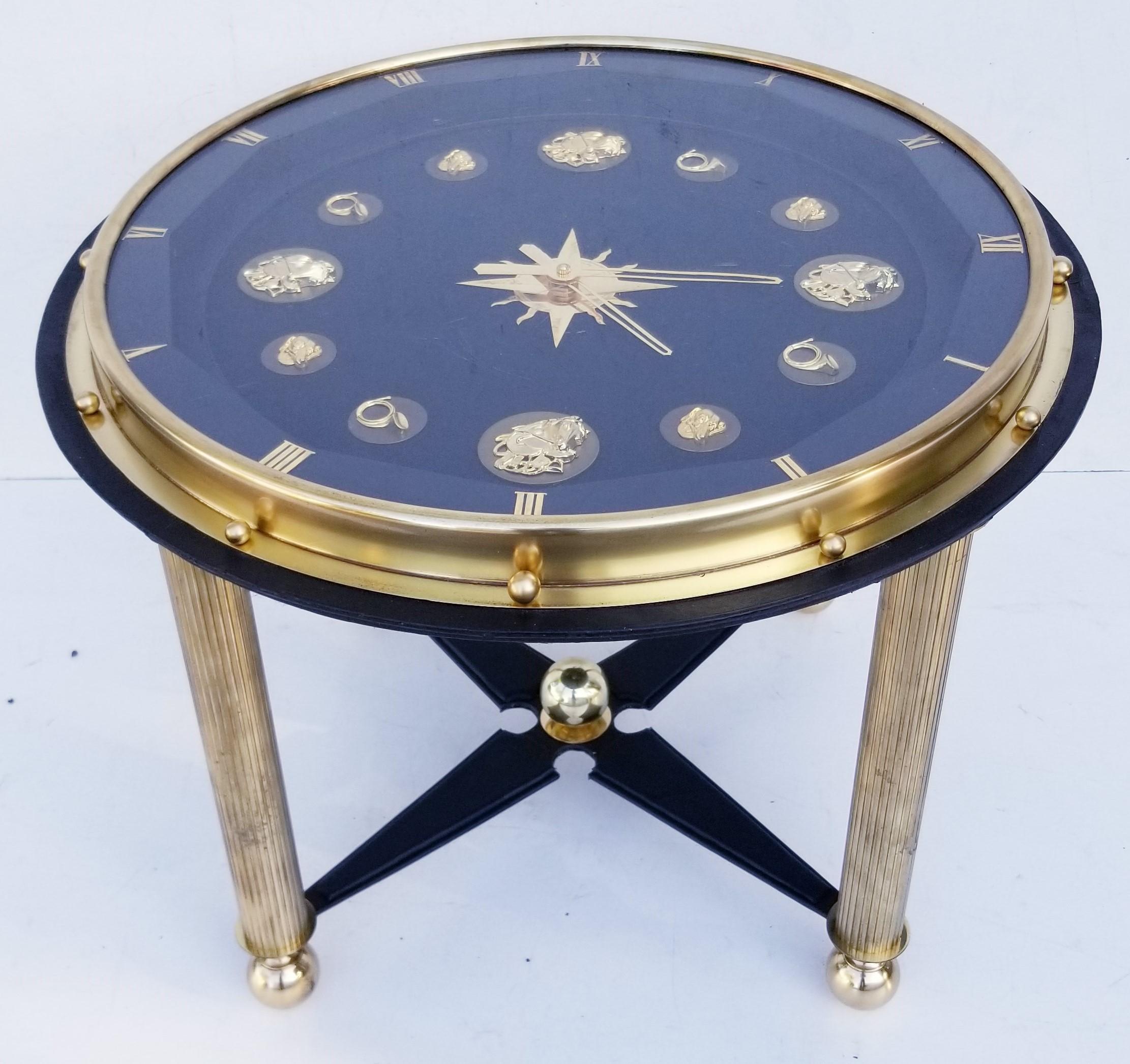 Jacques Adnet Style French Clock Table, circa 1950 For Sale 7