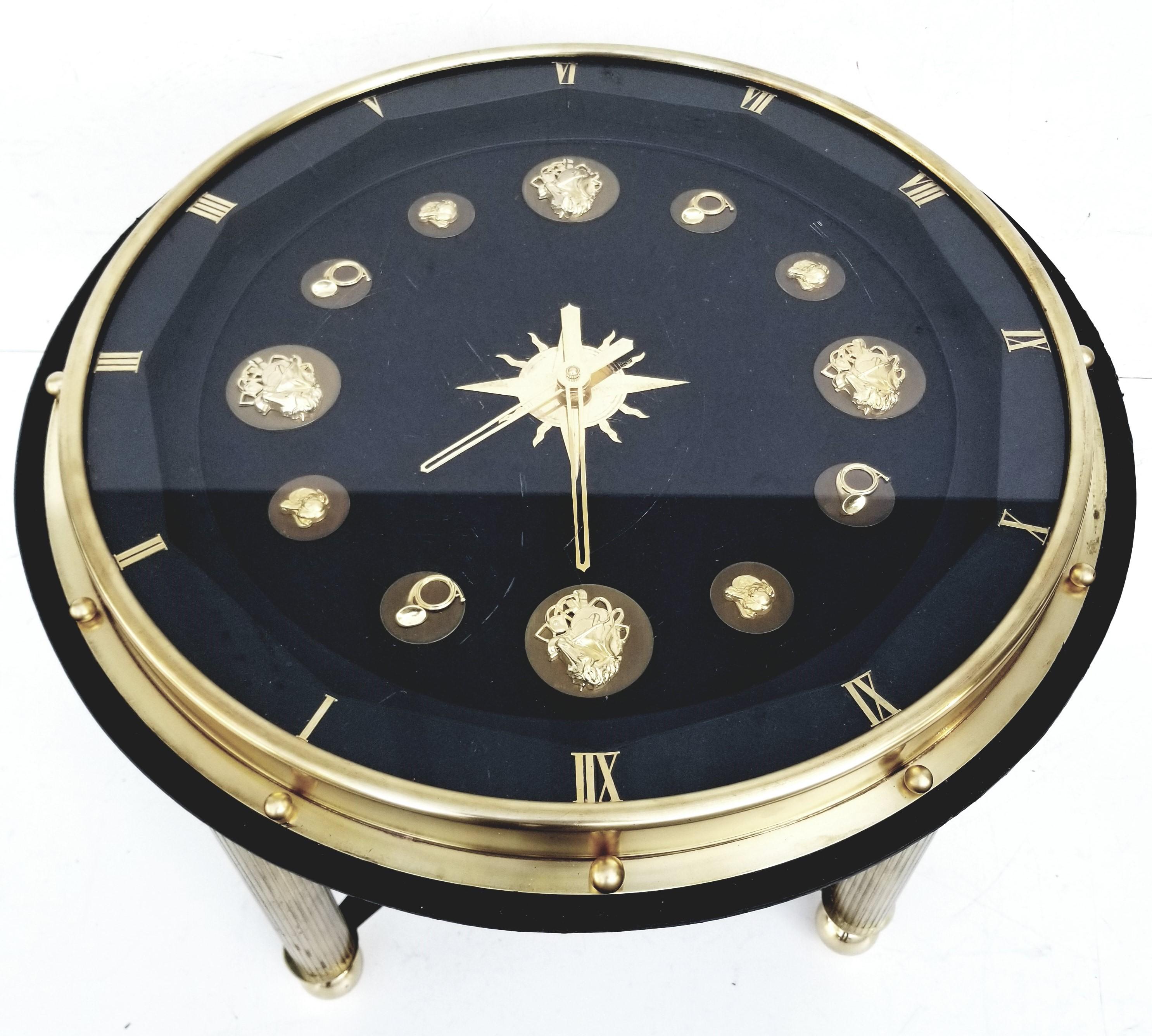 Jacques Adnet Style French Clock Table, circa 1950 For Sale 8