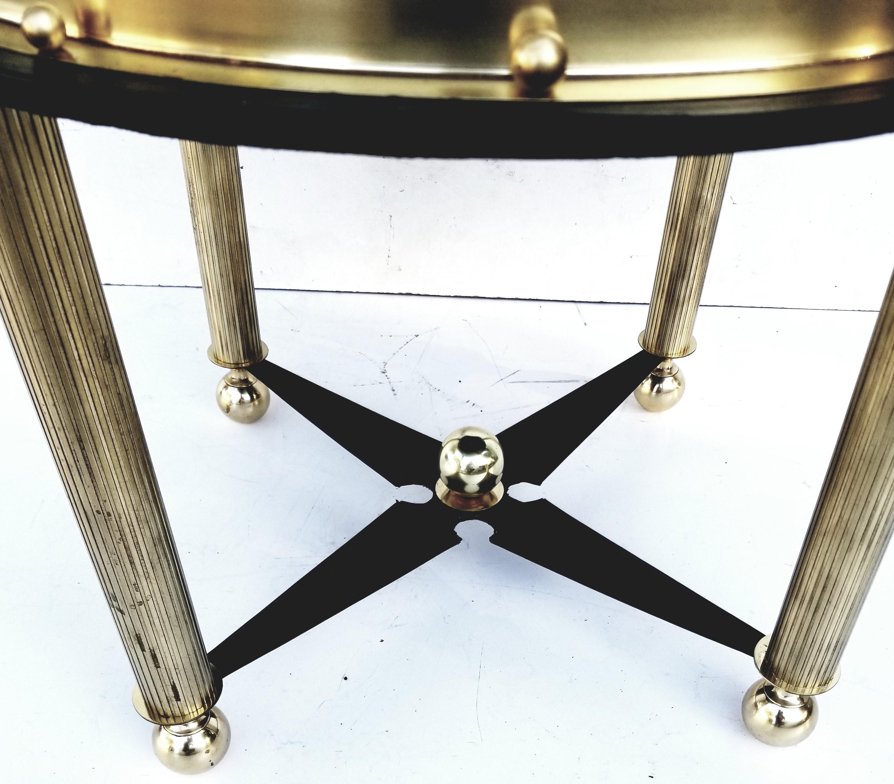 Jacques Adnet Style French Clock Table, circa 1950 For Sale 1