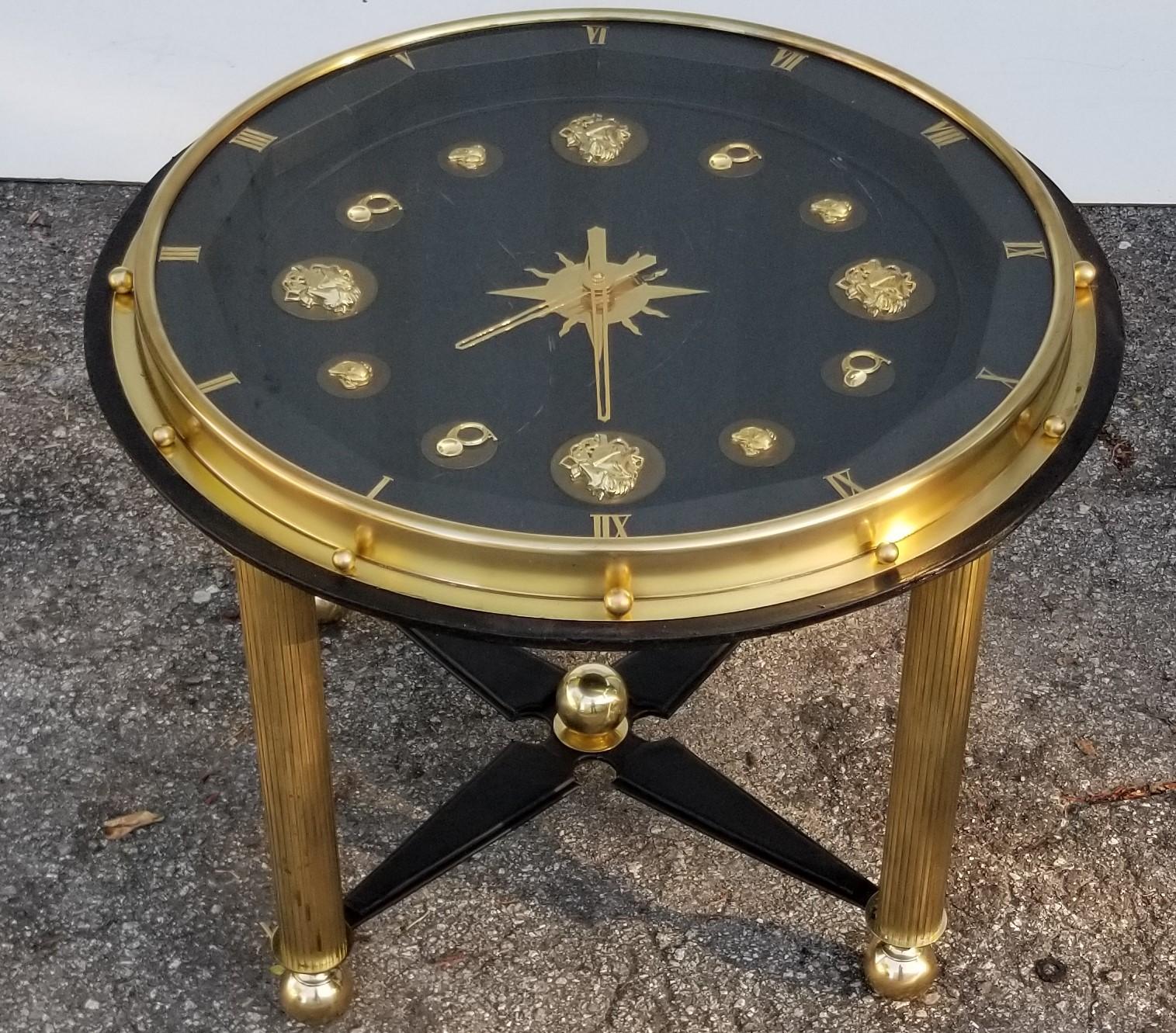 Jacques Adnet Style French Clock Table, circa 1950 For Sale 2