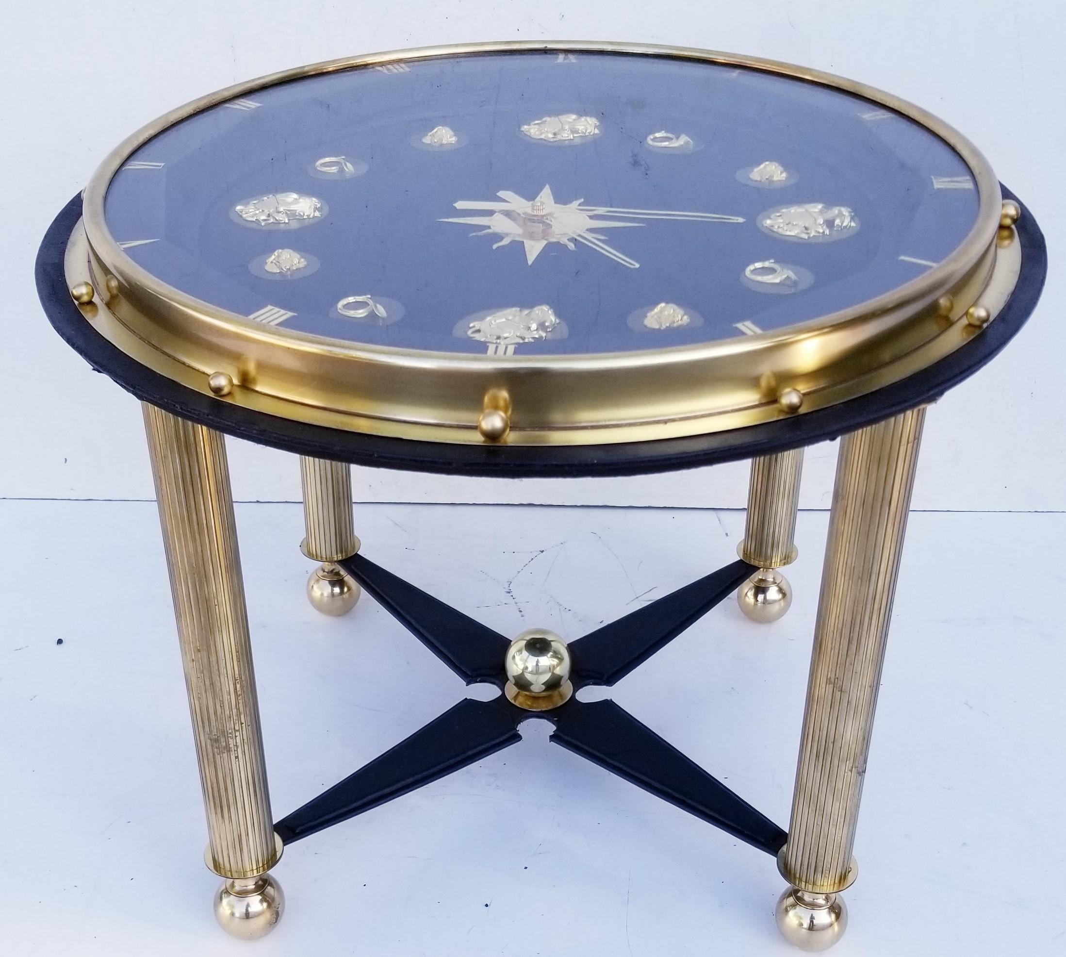 Jacques Adnet Style French Clock Table, circa 1950 For Sale 3
