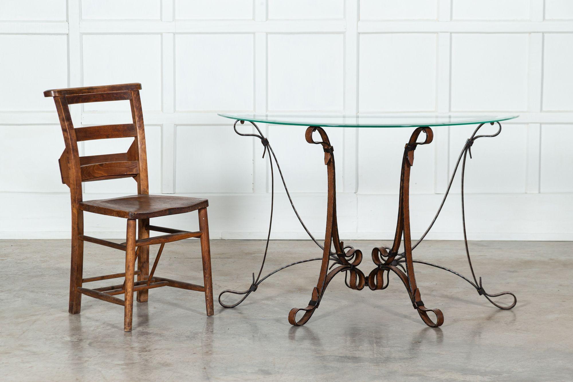Jacques Adnet Style Iron Leather Console Table For Sale 5