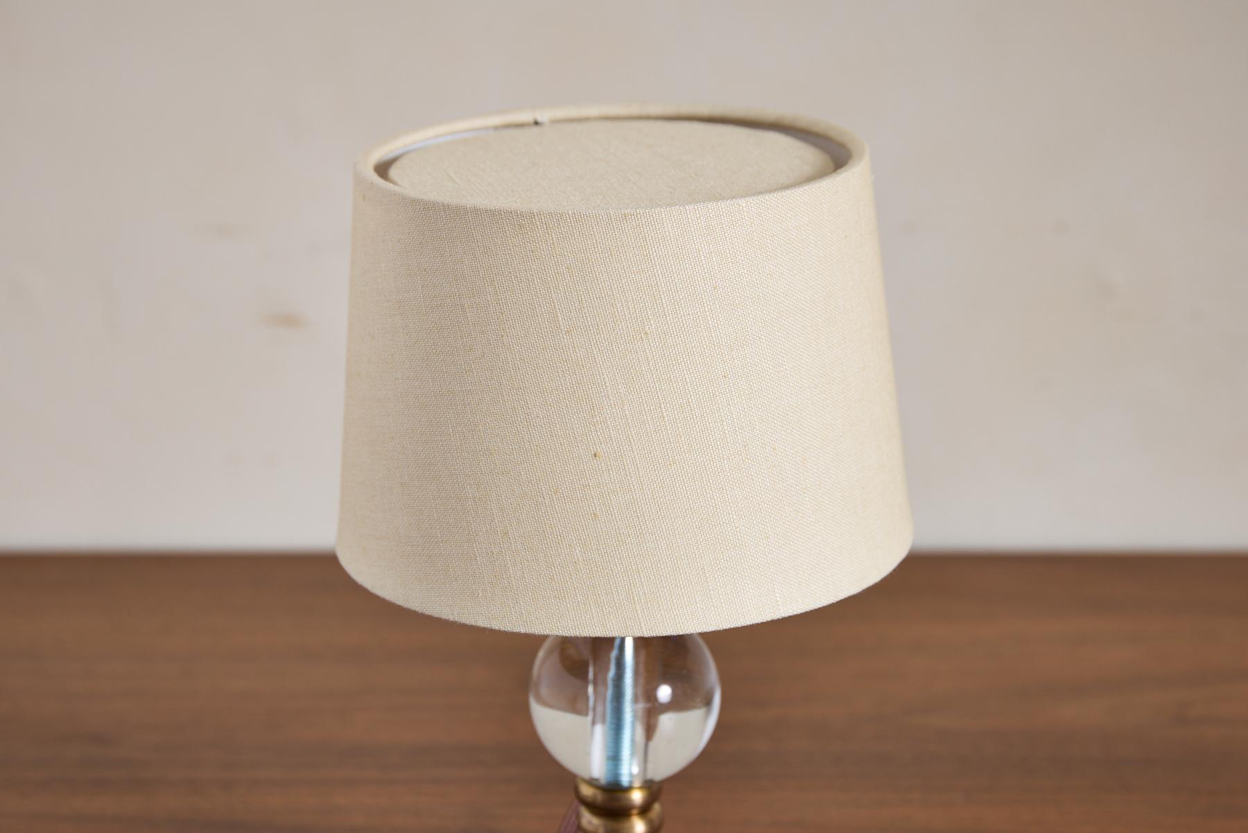 Brass Jacques Adnet Style Lamp For Sale