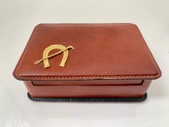 Jacques Adnet Style Leather Box