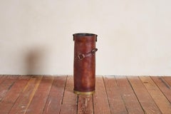 Porte-parapluie en cuir de style Jacques Adnet