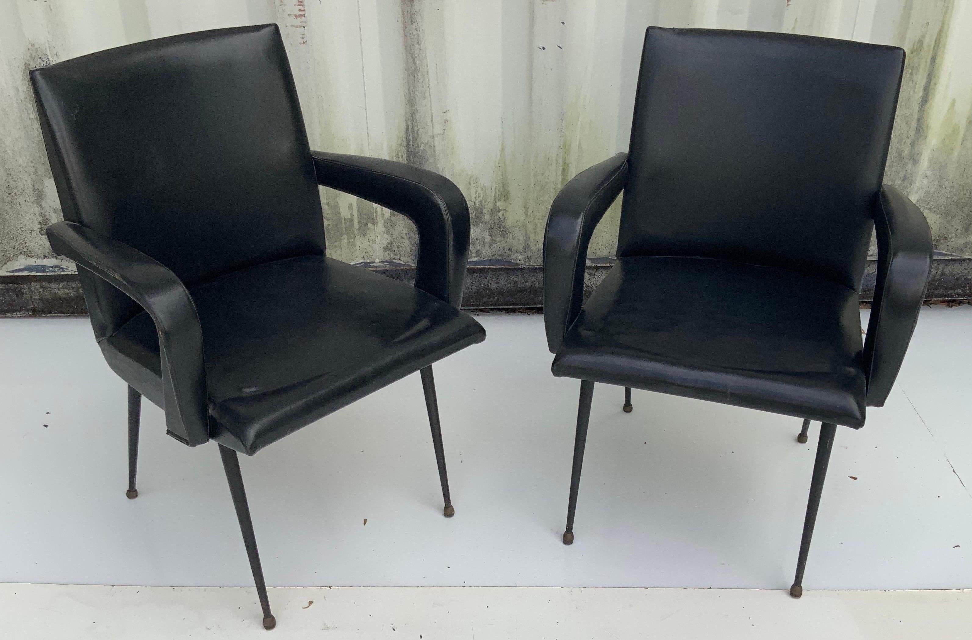 Jacques Adnet Style Pair of Armchair, circa 1960 For Sale 5