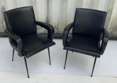 Pareja de sillones estilo Jacques Adnet, hacia 1960