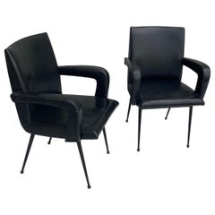 Pareja de sillones estilo Jacques Adnet, hacia 1960