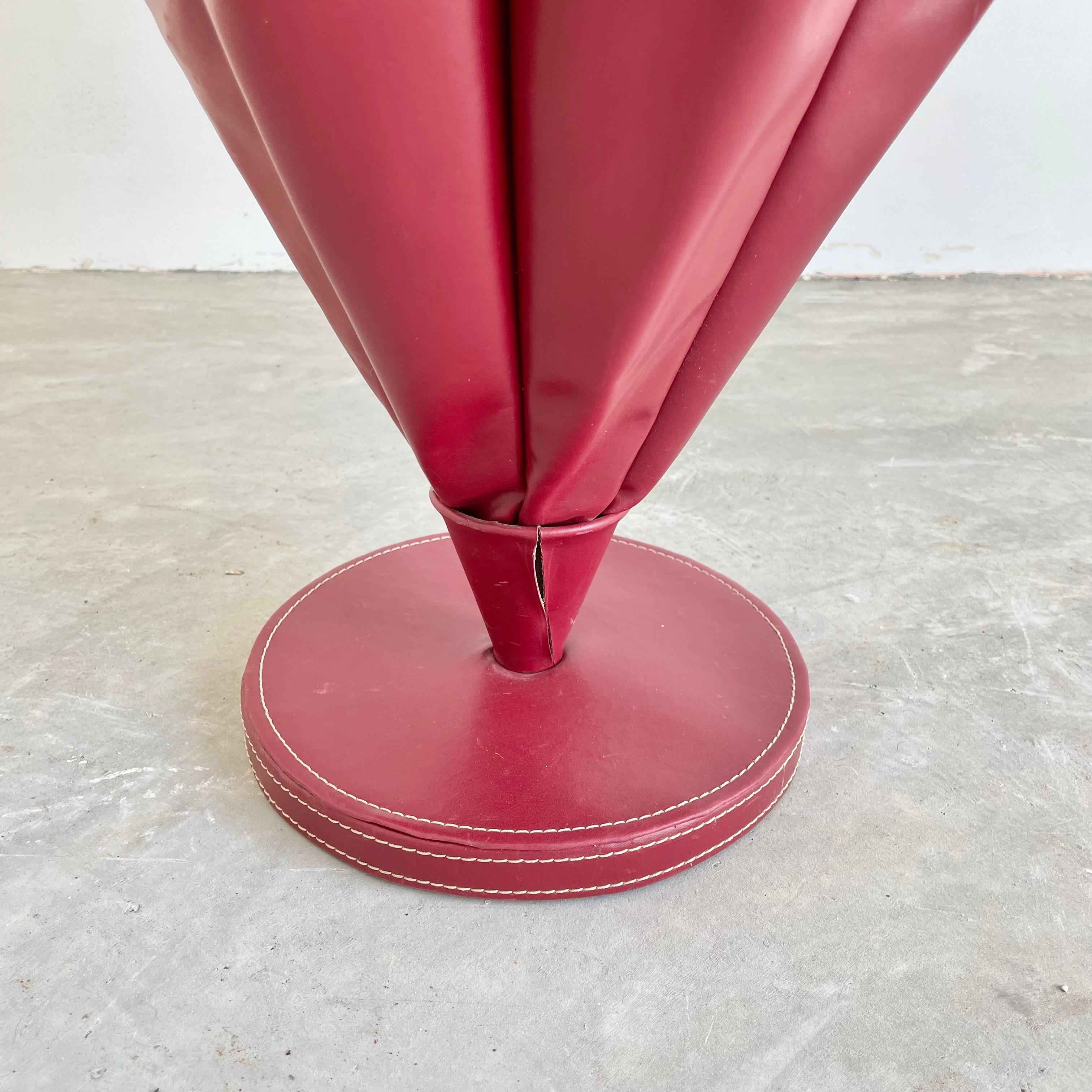 Mid-20th Century Jacques Adnet Style Red Skai Umbrella Stand, 1950s France