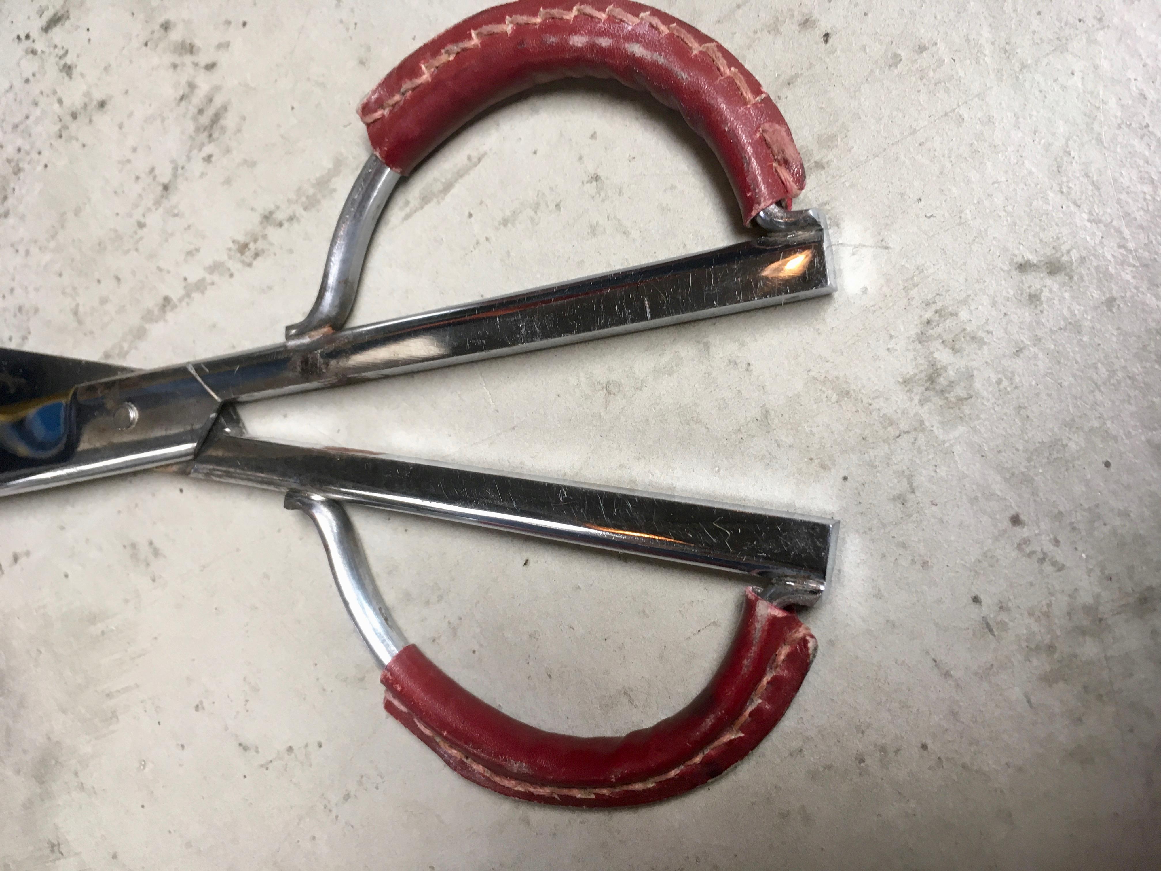 Leather Jacques Adnet Style Scissors