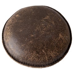 Jacques Adnet Style Stitched Leather Paperweight
