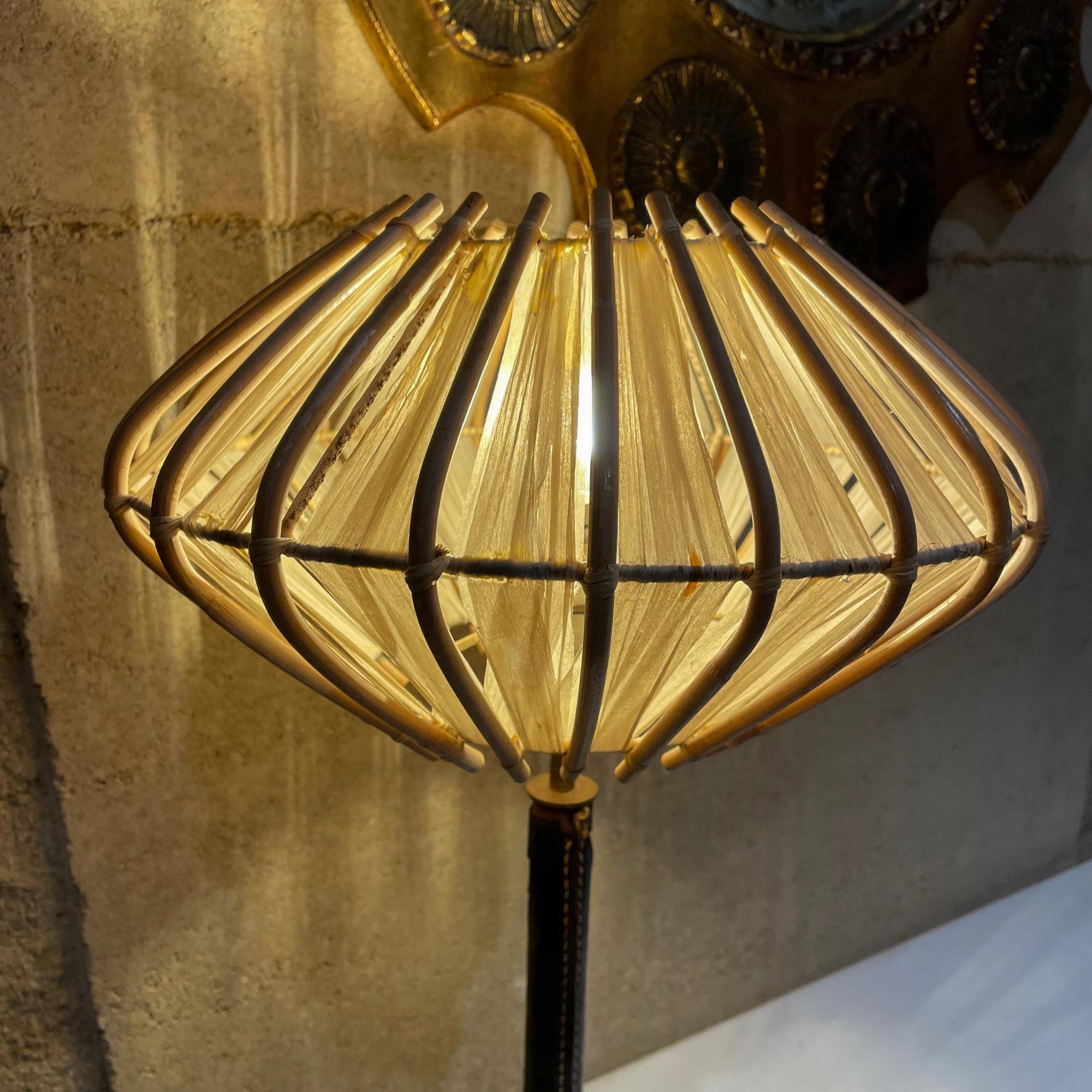 1950s Jacques Adnet Style French Table Lamp France In Good Condition For Sale In Chula Vista, CA